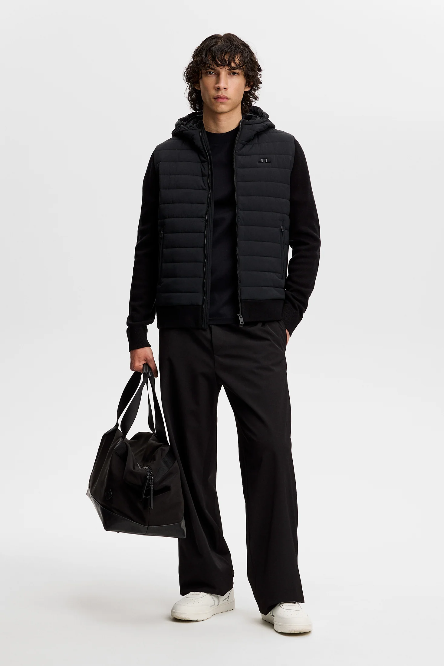 Ebbe Hybrid Knit Hoodie / Black - Image 4
