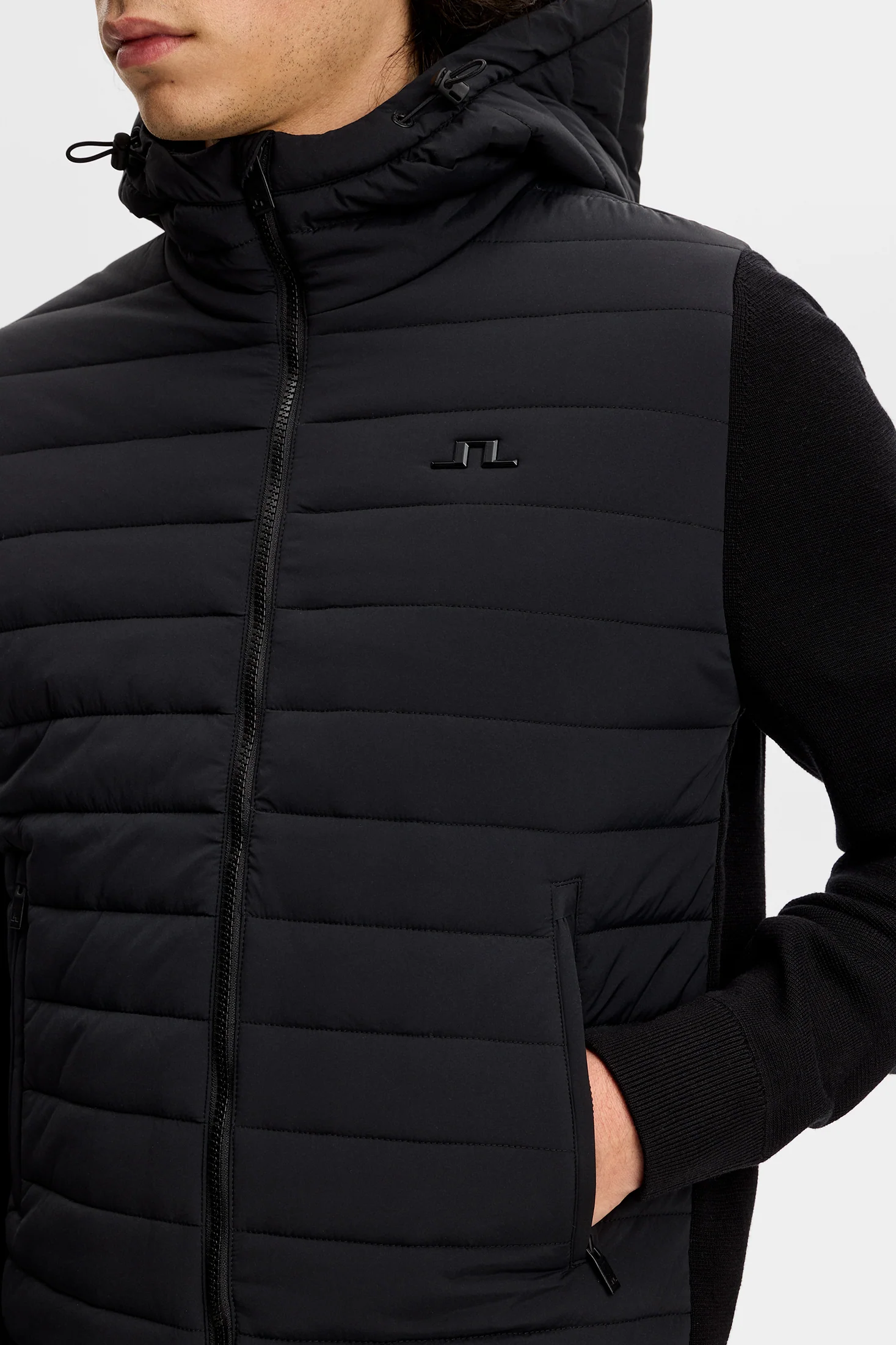 Ebbe Hybrid Knit Hoodie / Black - Image 5