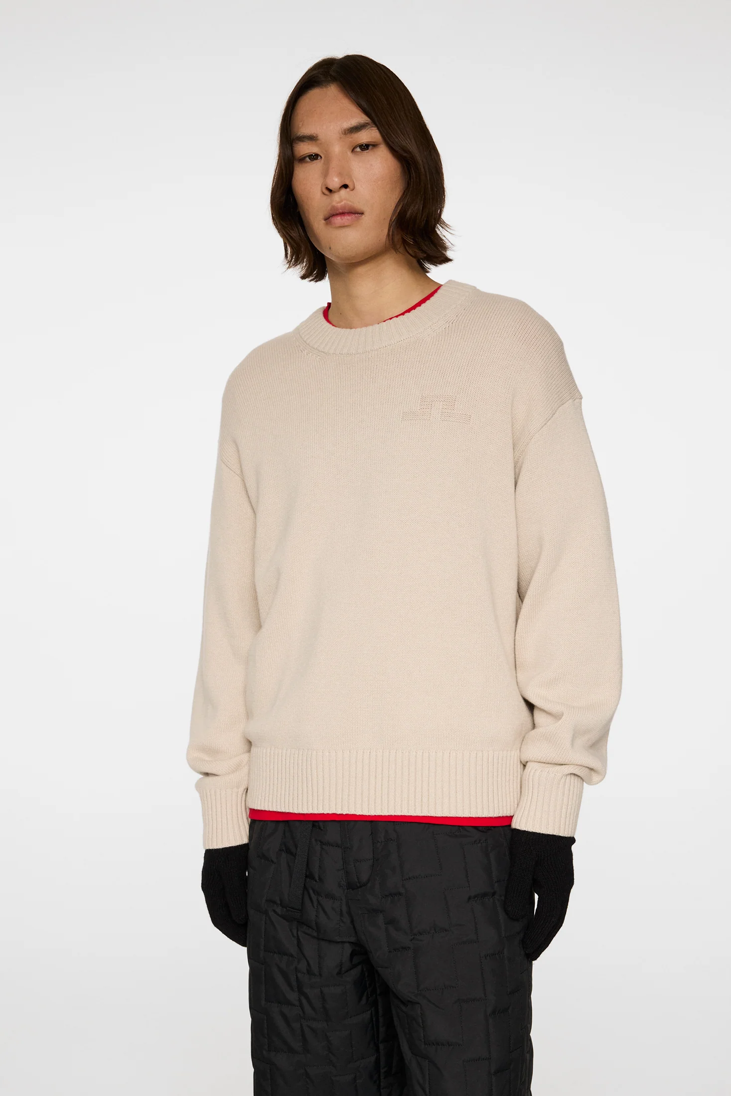 Eddy Cotton Wool Crew Neck / Moonbeam - Image 5