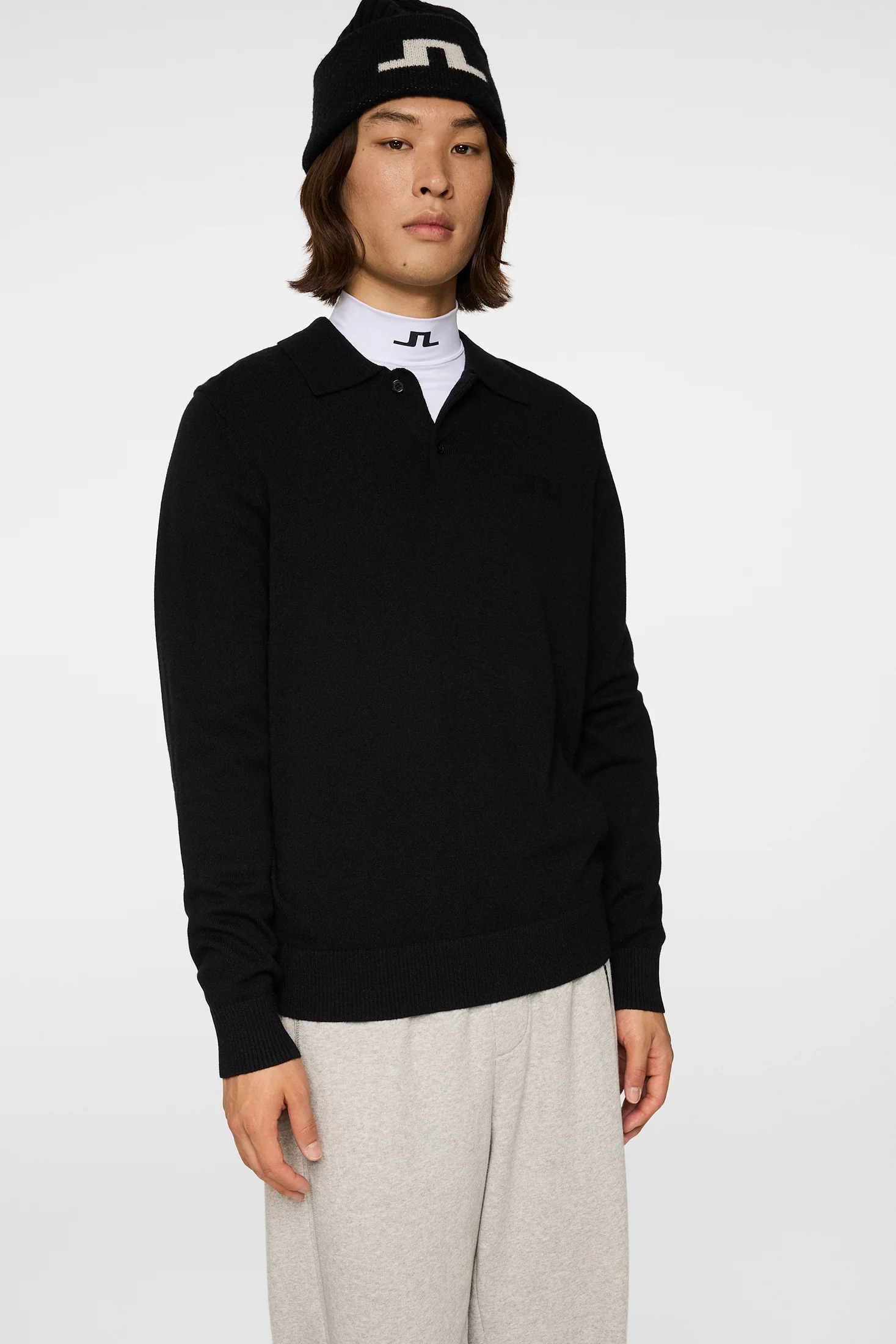 Edgar Knitted Wool Polo / Black - Image 5