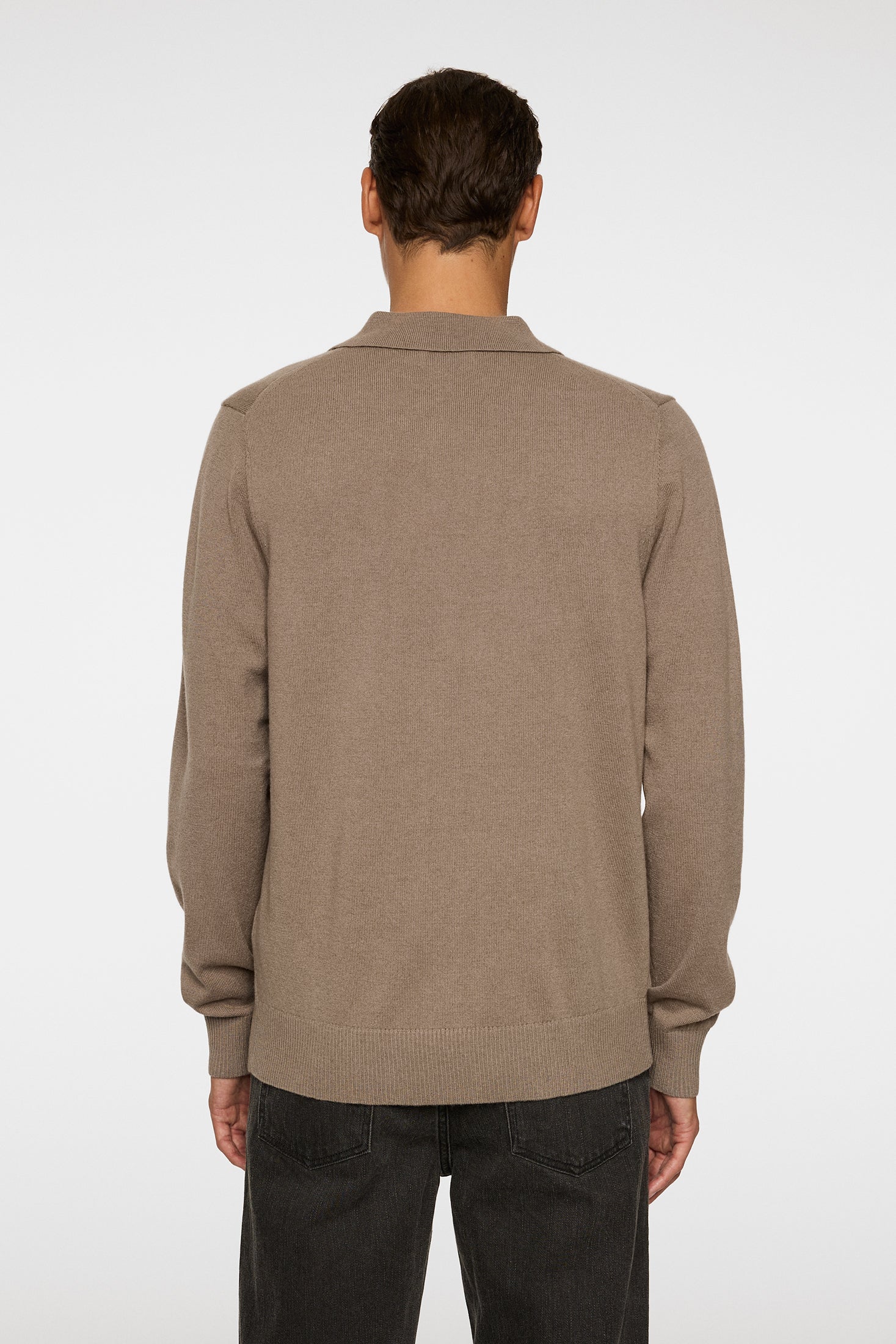 Edgar Knitted Wool Polo / Brindle - Image 3