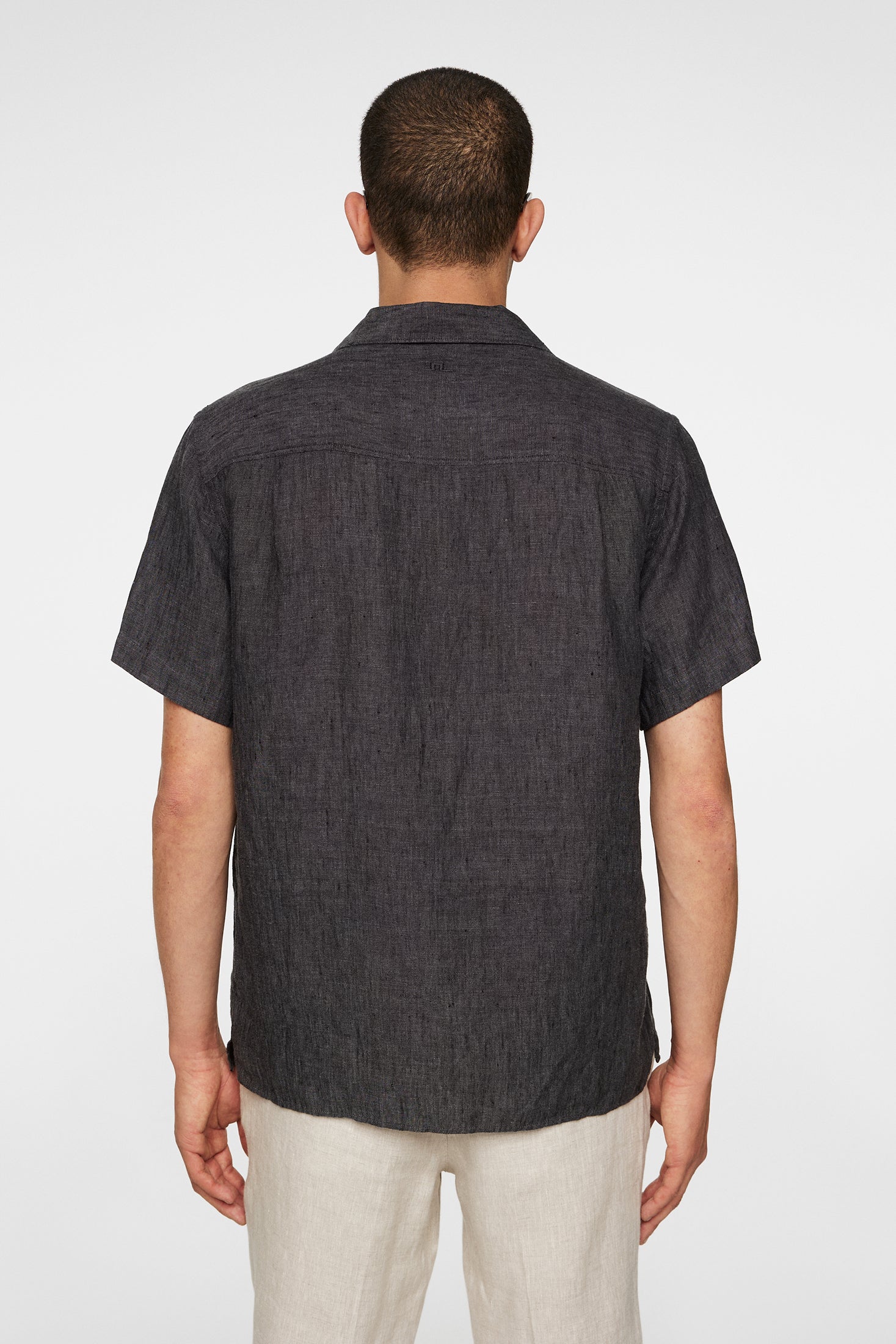 Elio Linen Melange Shirt / Black - Image 3