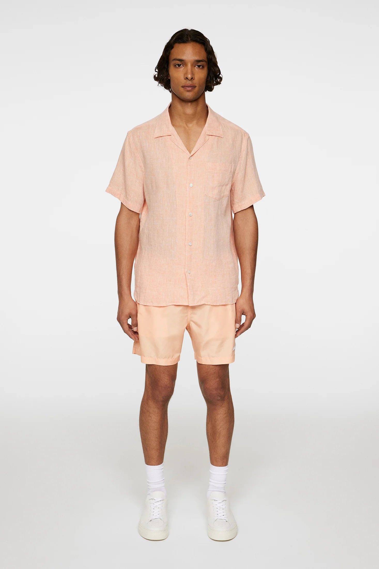 Elio Linen Melange Shirt / Mock Orange - Image 4