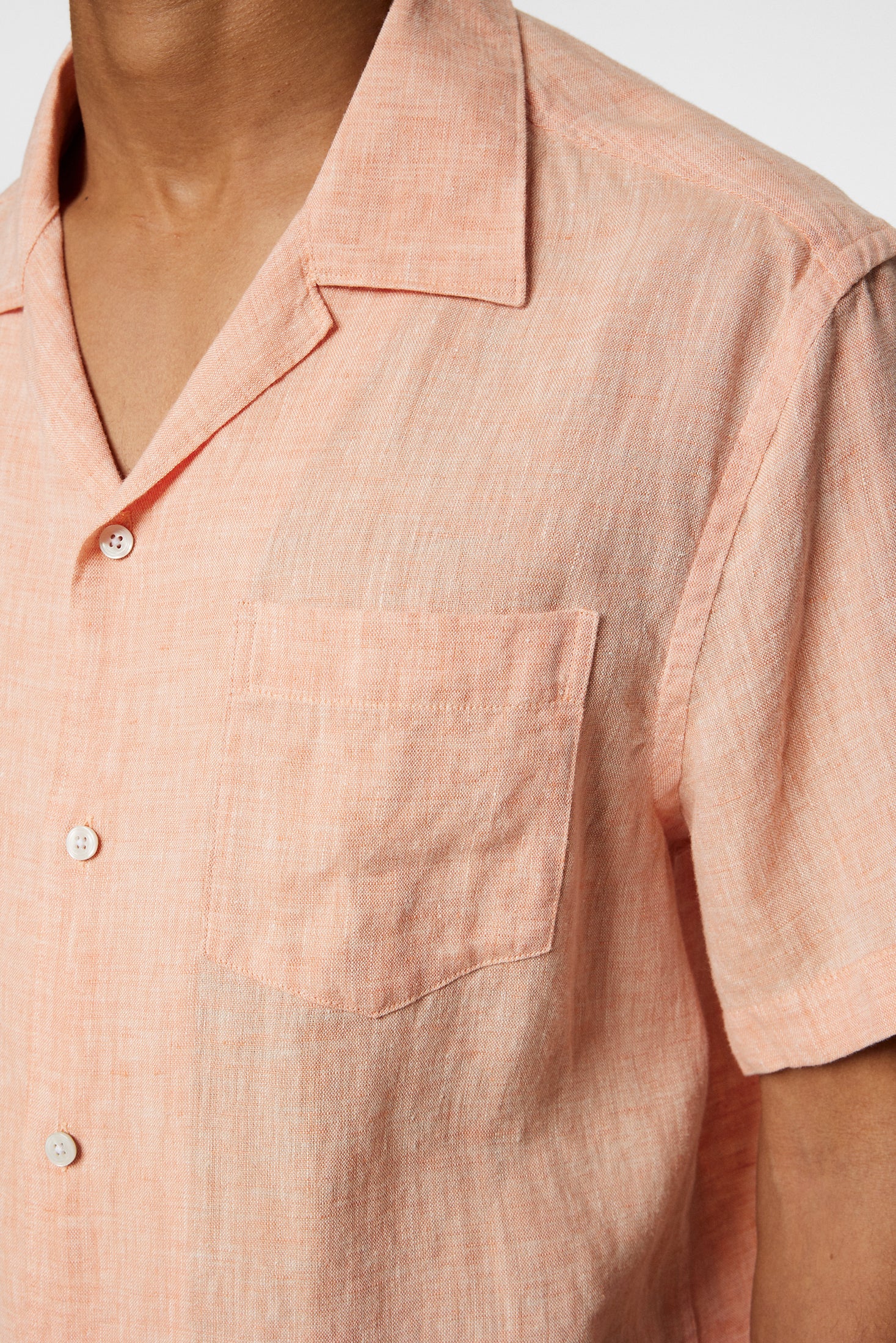 Elio Linen Melange Shirt / Mock Orange - Image 6