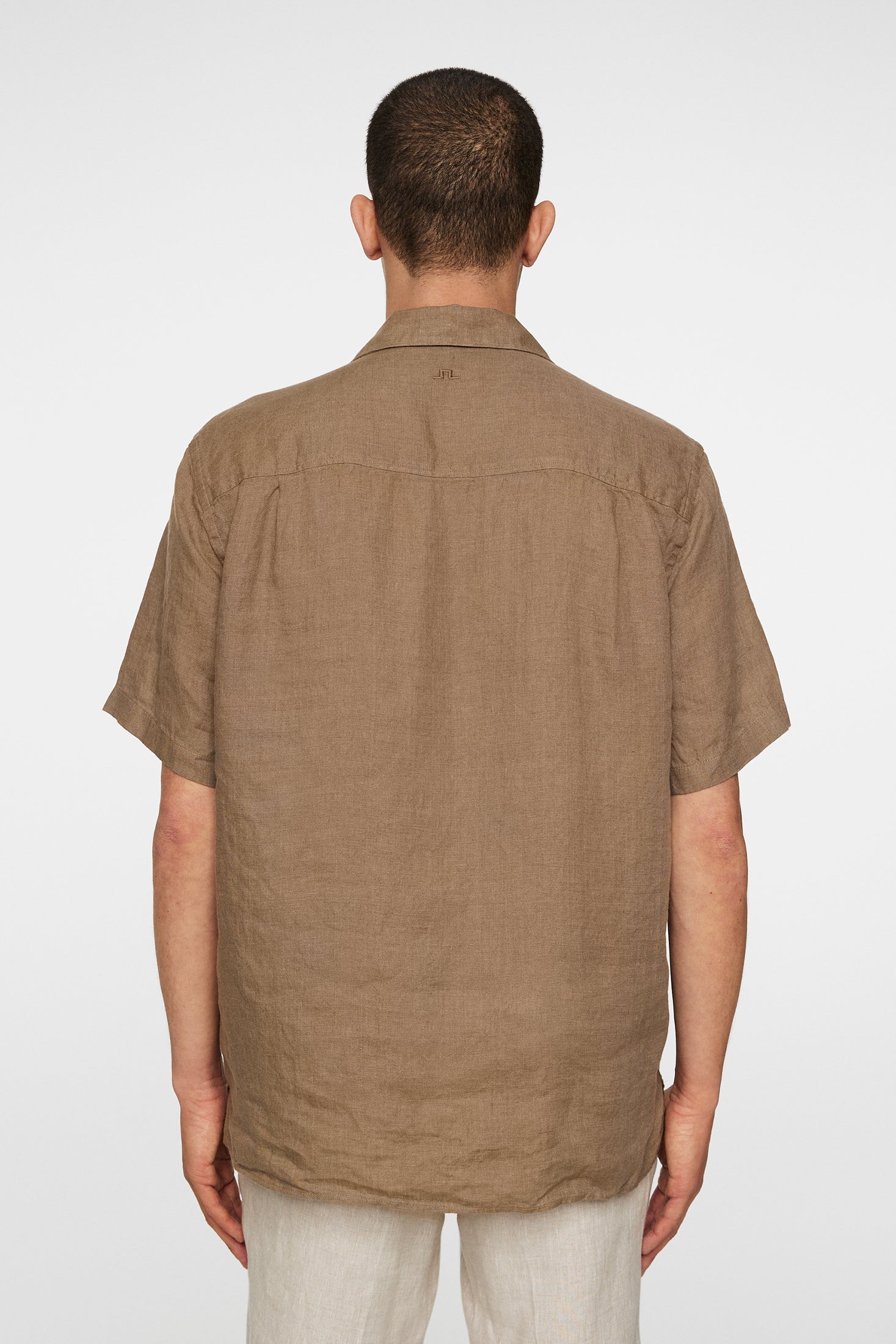 Elio Linen Melange Shirt / Sepia Tint - Image 3