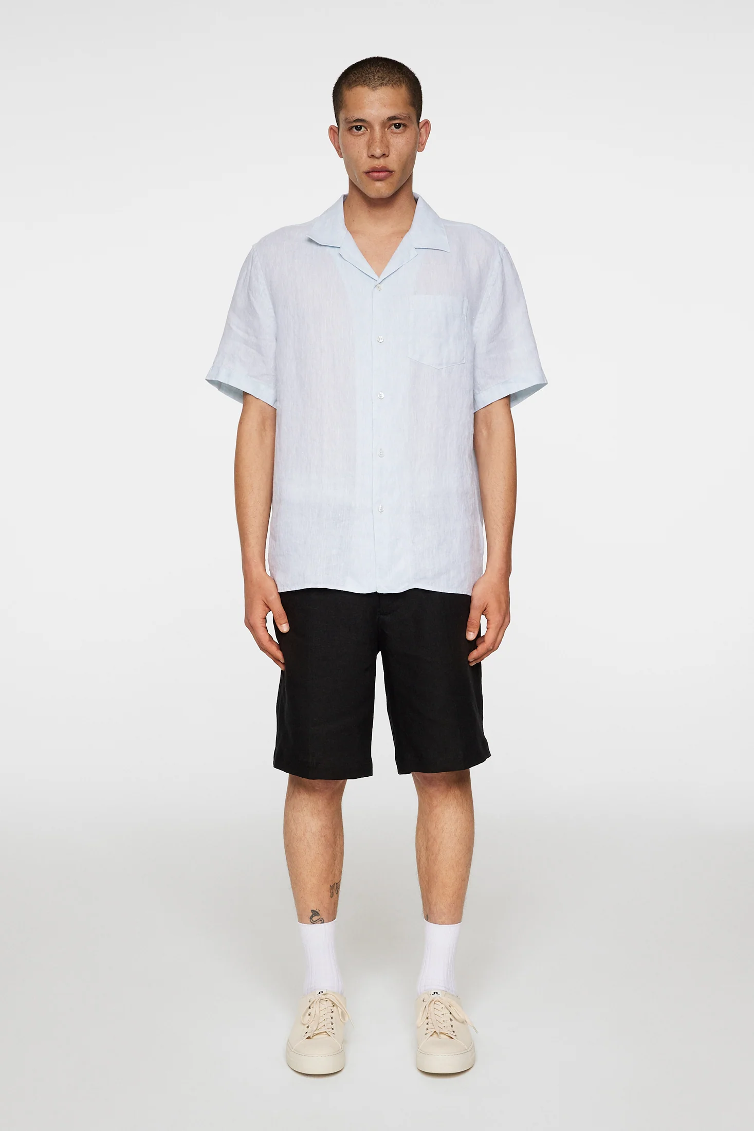 Elio Linen Melange Shirt / Winter Sky - Image 4