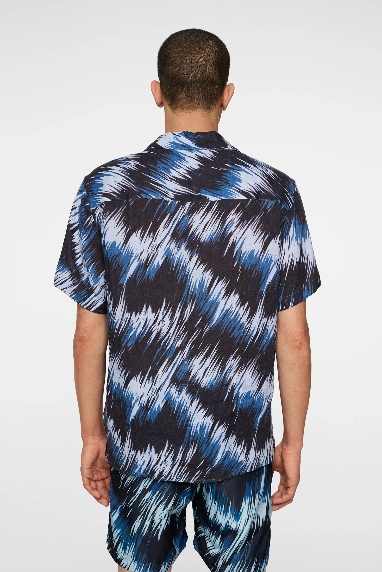 Elio Linen Printed Shirt / Thunderstorm Navy M - Image 3