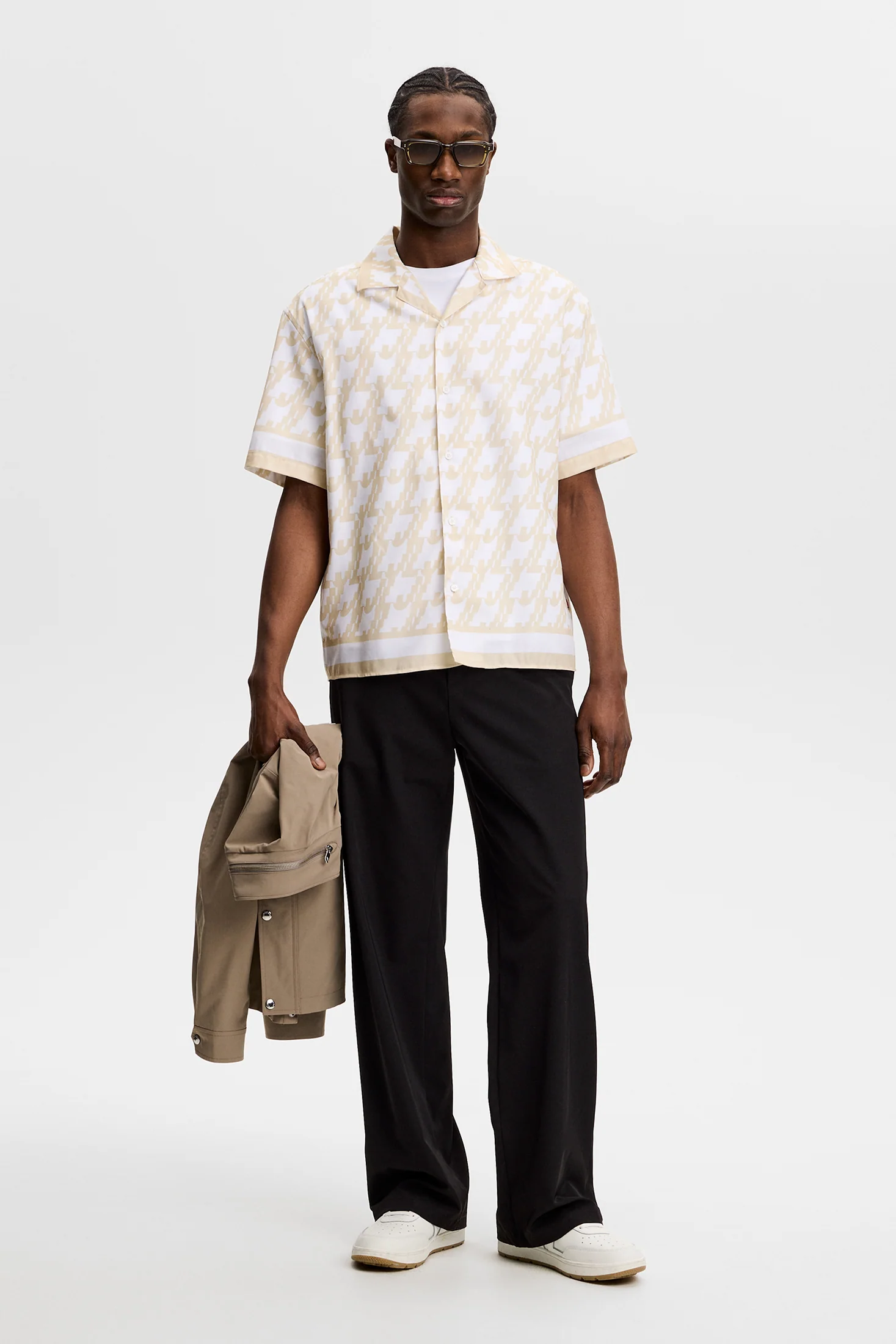 Ellis Border Resort Shirt / JL Glitch White - Image 4