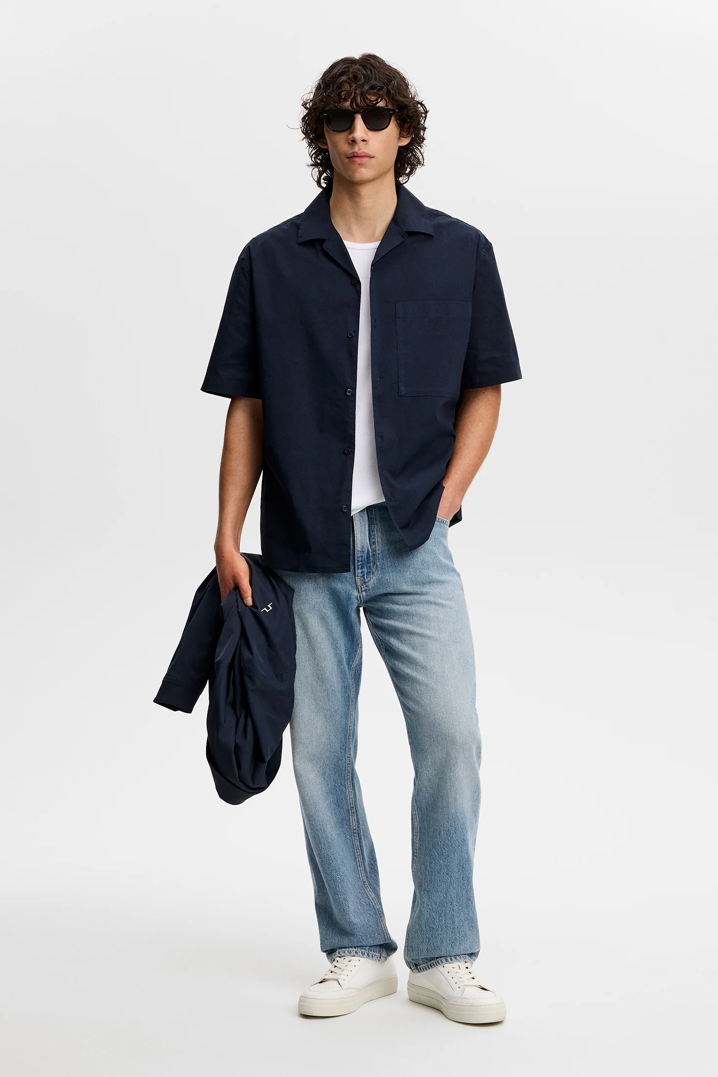 Ellis Cotton Resort Shirt / JL Navy - Image 4
