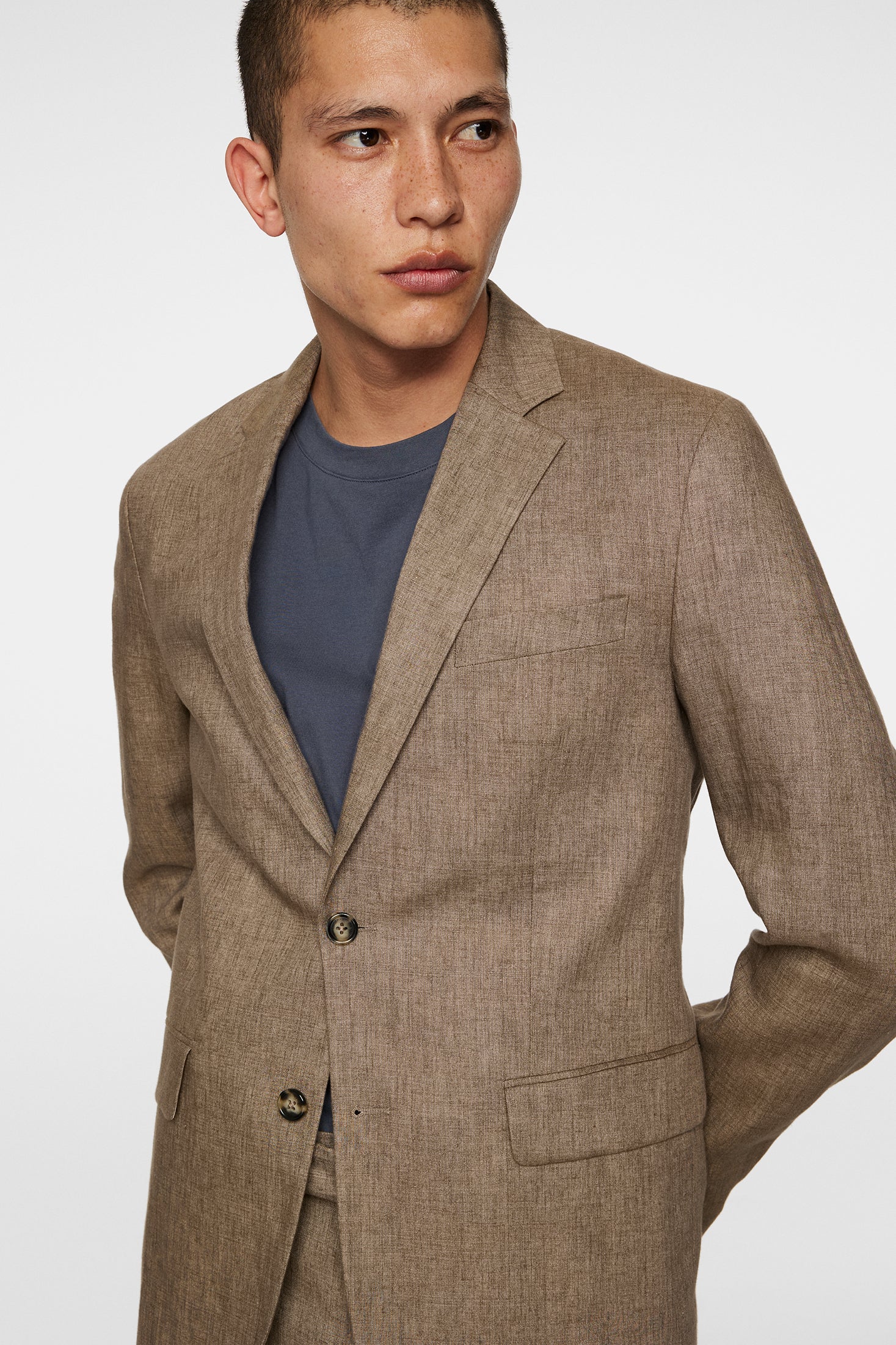 Elton U Super Linen Blazer / Sepia Tint - Image 5