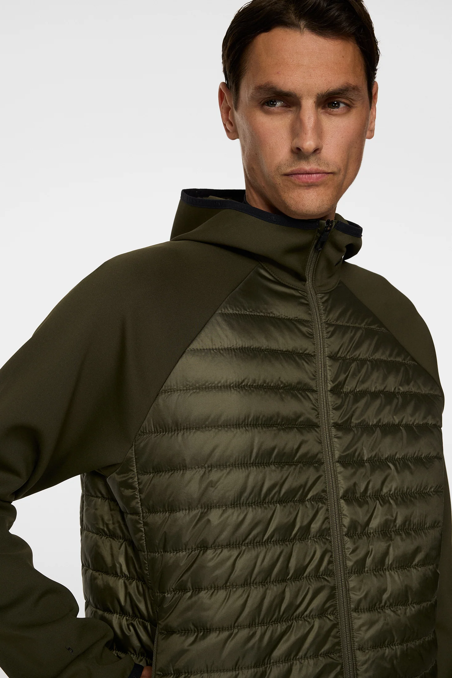 Hayden Quilt Hybrid Hood / Forest Green - Image 5