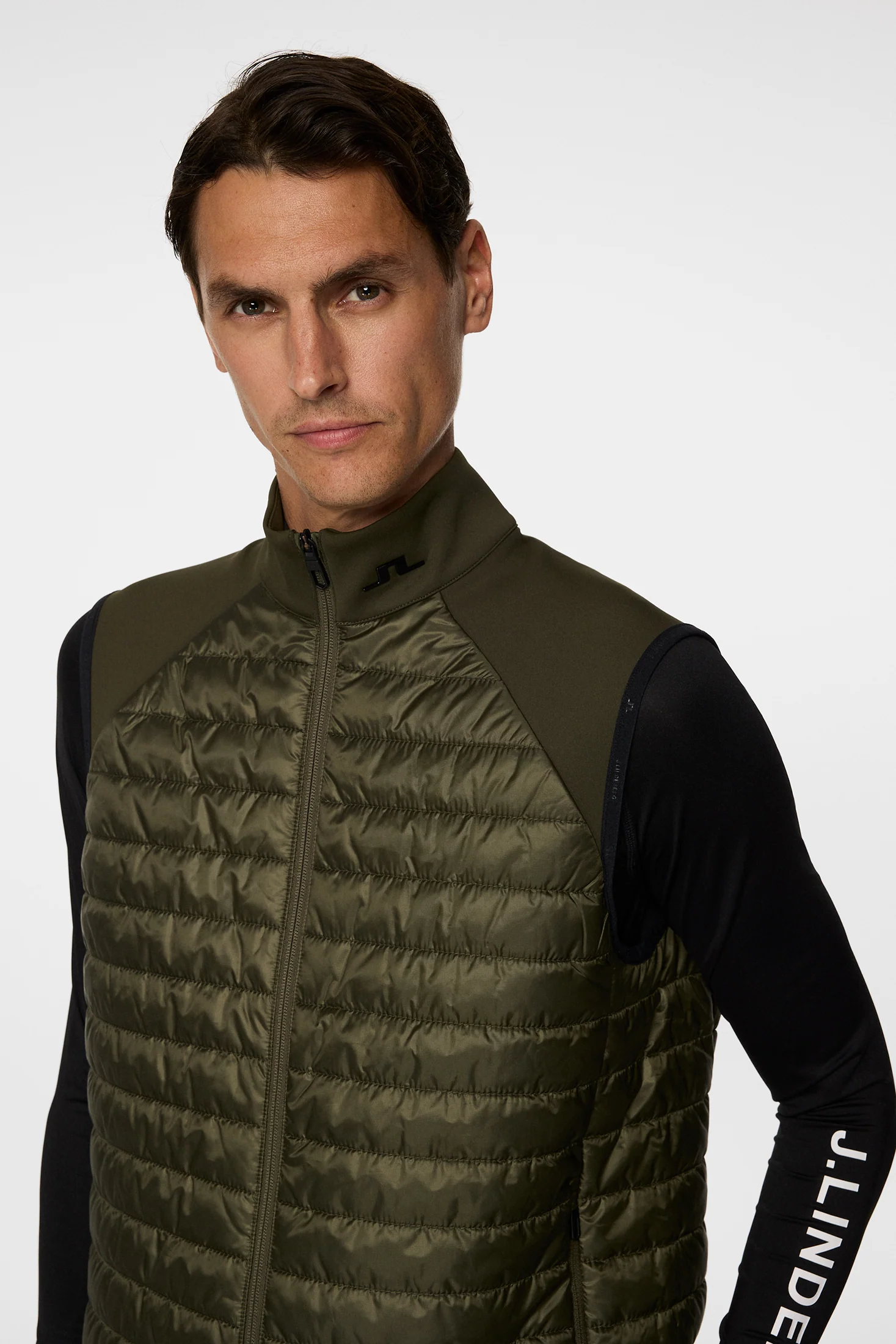 Hayden Quilt Hybrid Vest / Forest Green - Image 5