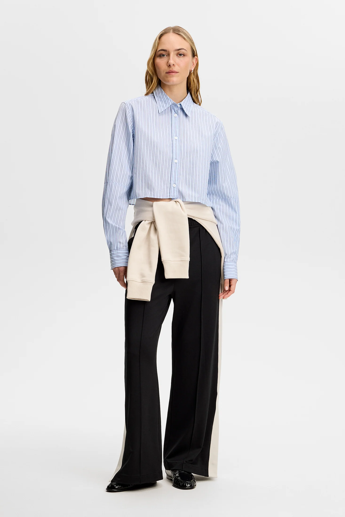 Jelina Cotton Stripe Shirt / Forget-Me-Not - Image 5