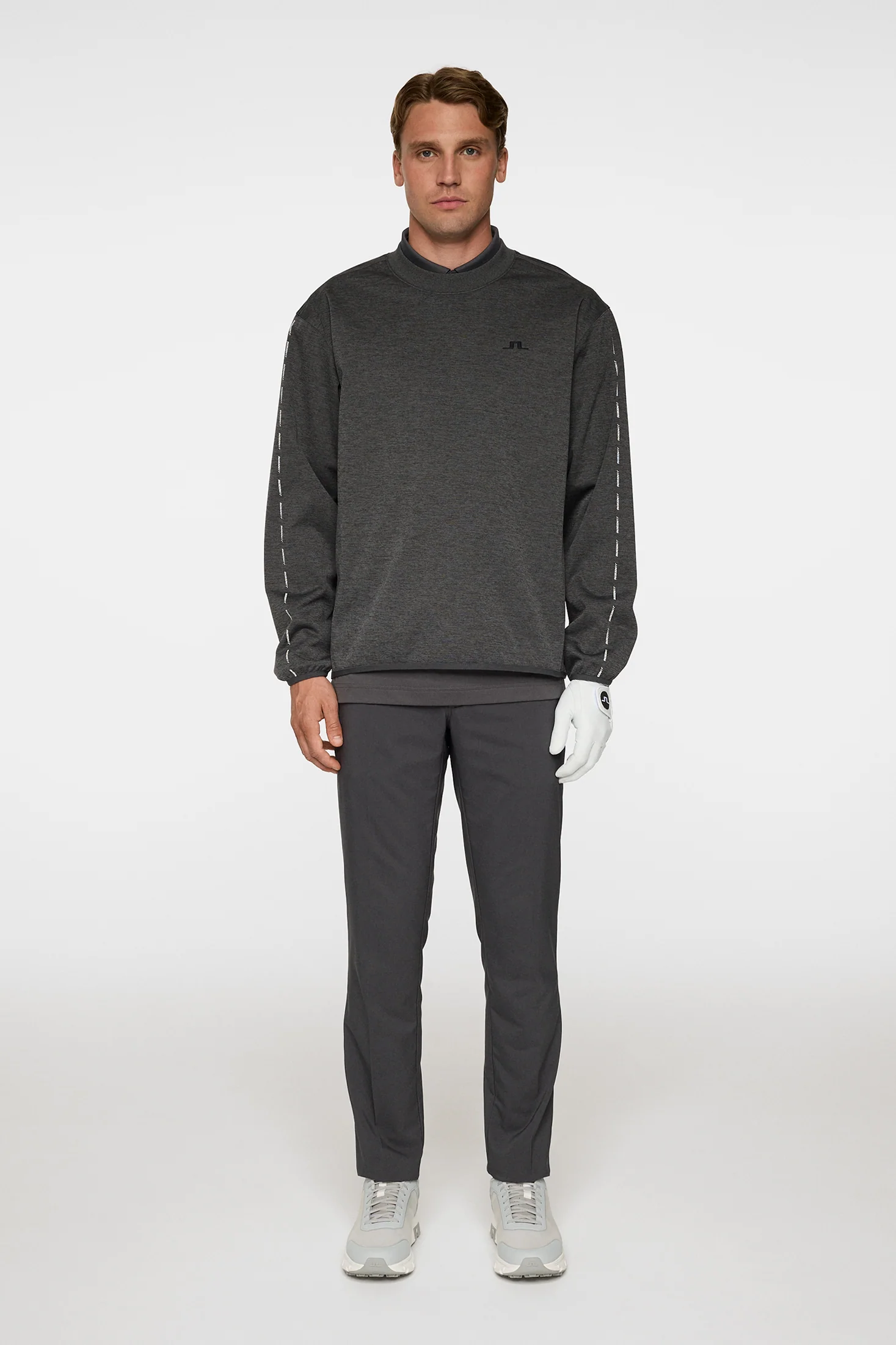 Jose Windblock Crew Neck / Asphalt and Black Melange - Image 4