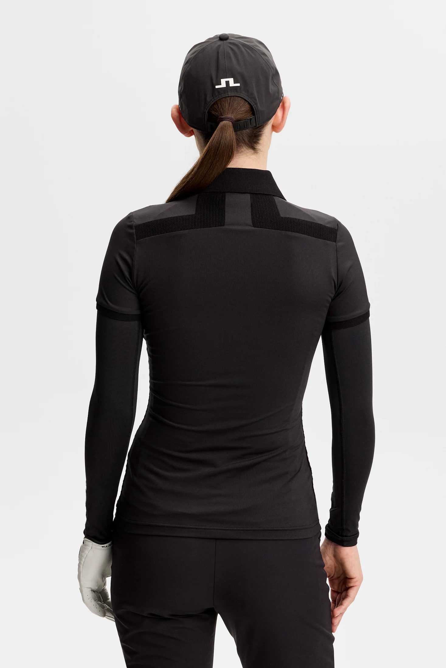 Kailey Hybrid Knit Polo Shirt / Black - Image 3