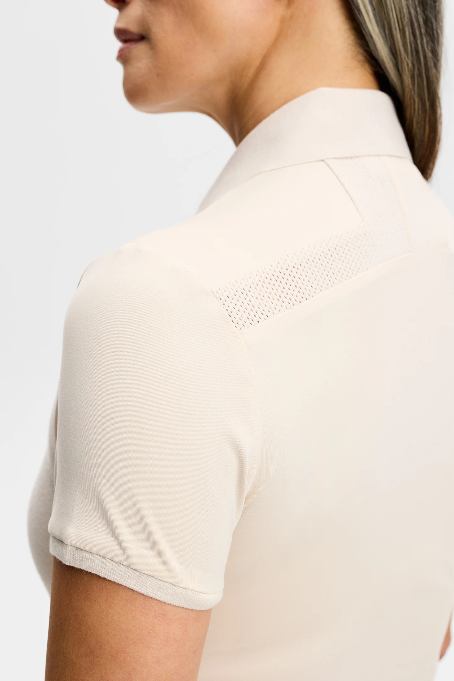 Kailey Hybrid Knit Polo Shirt / Moonbeam - Image 6