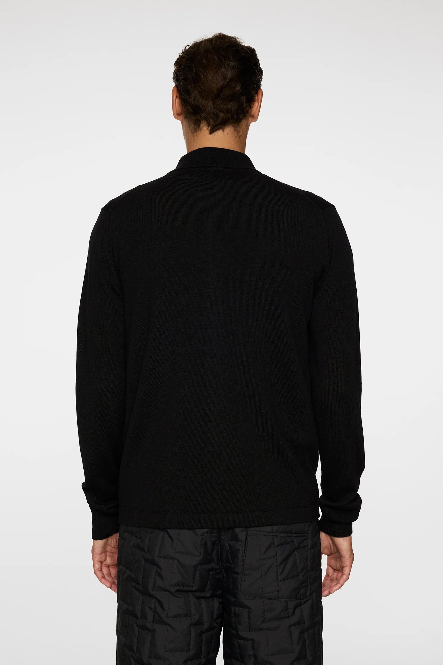 Kaleb Merino Zip Cardigan / Black - Image 3