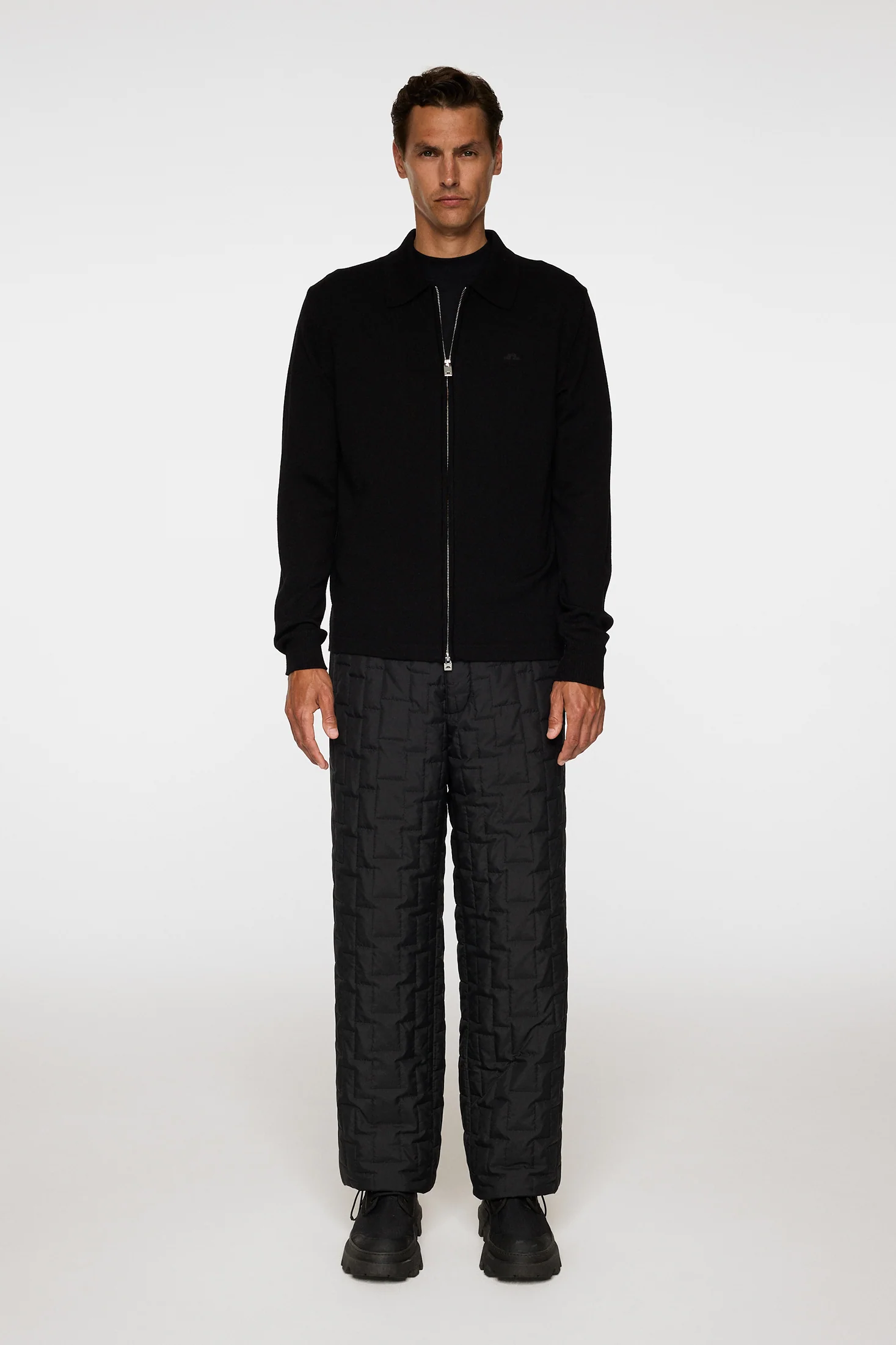 Kaleb Merino Zip Cardigan / Black - Image 4