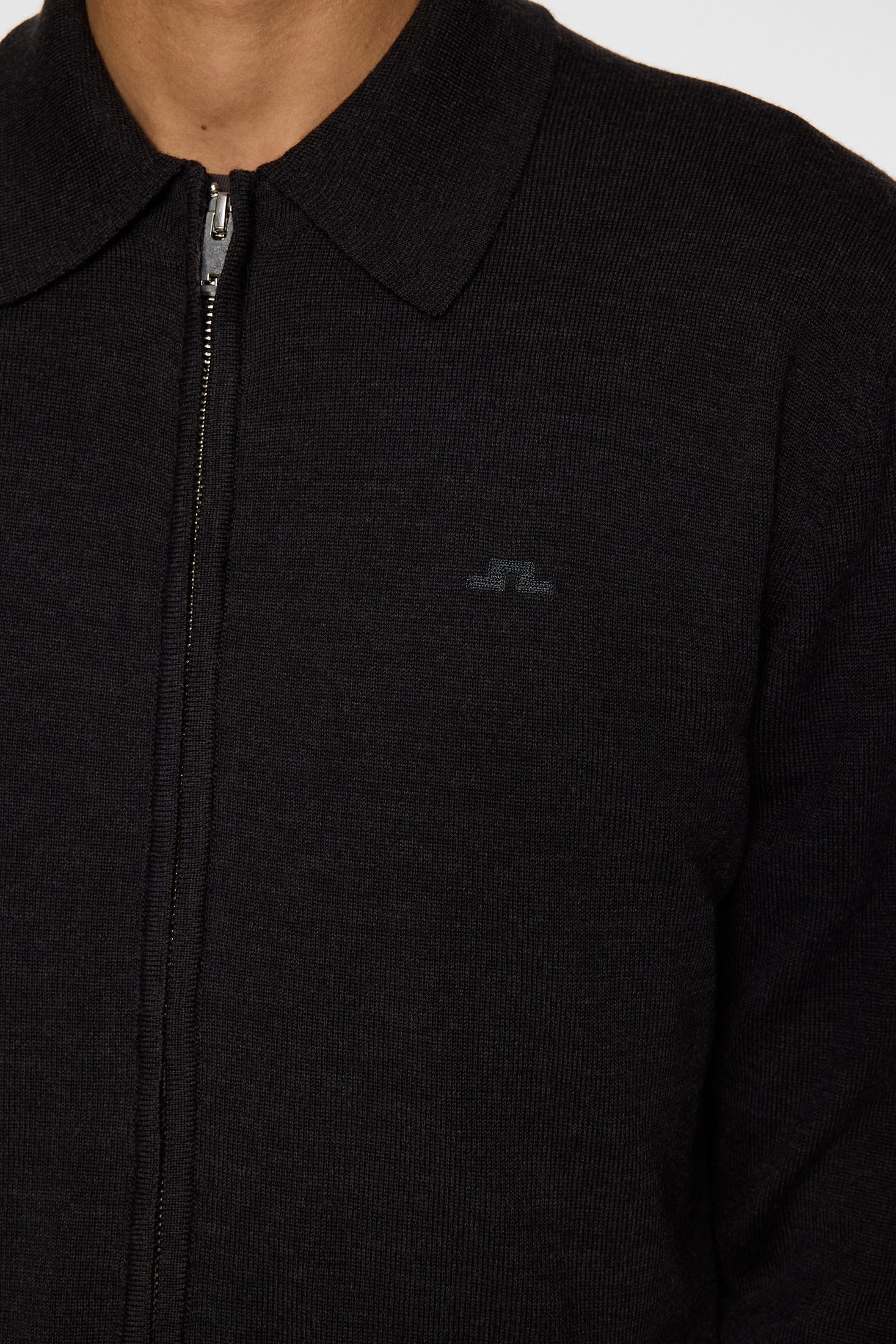 Kaleb Merino Zip Cardigan / Dark Grey Melange - Image 6