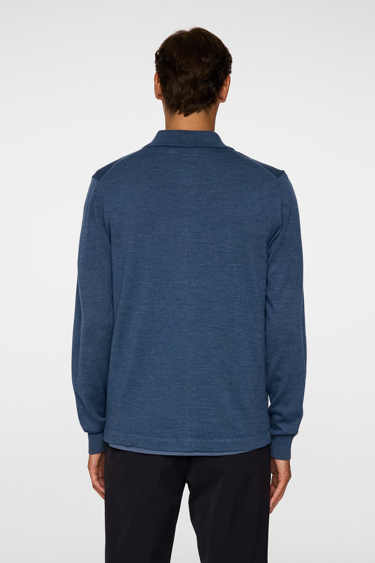 Kaleb Merino Zip Cardigan / Vintage Indigo Melange - Image 3