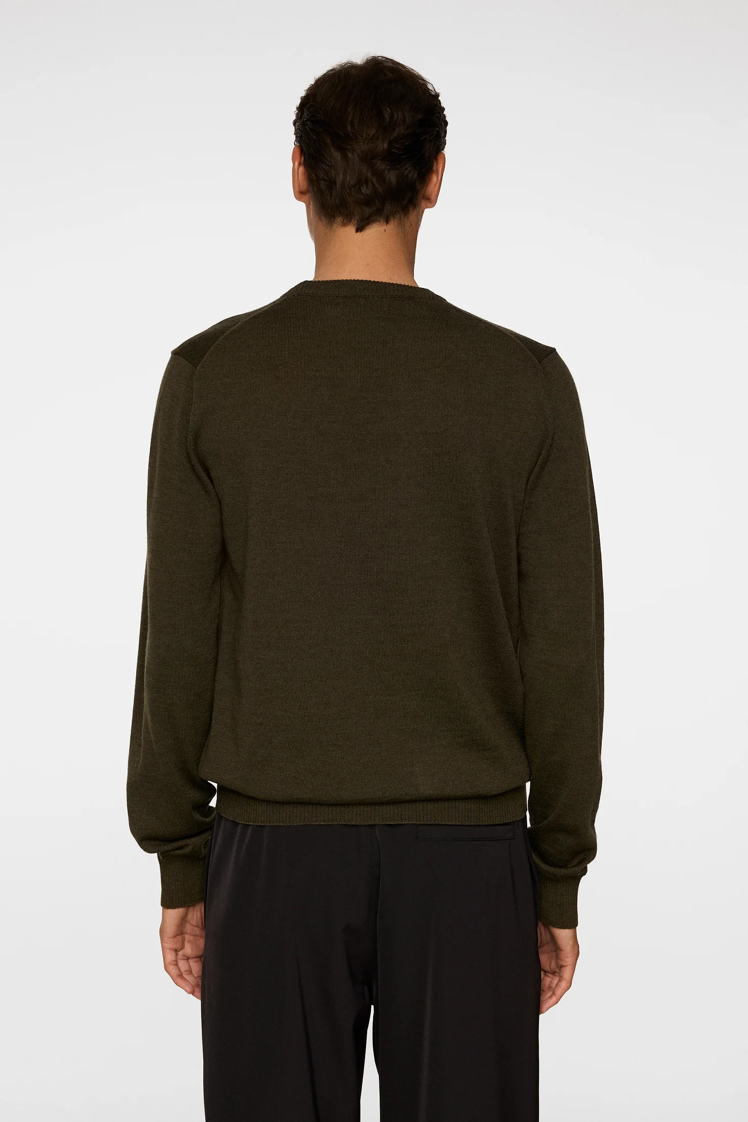 Keane Merino Crew Neck / Forest Green Melange - Image 3