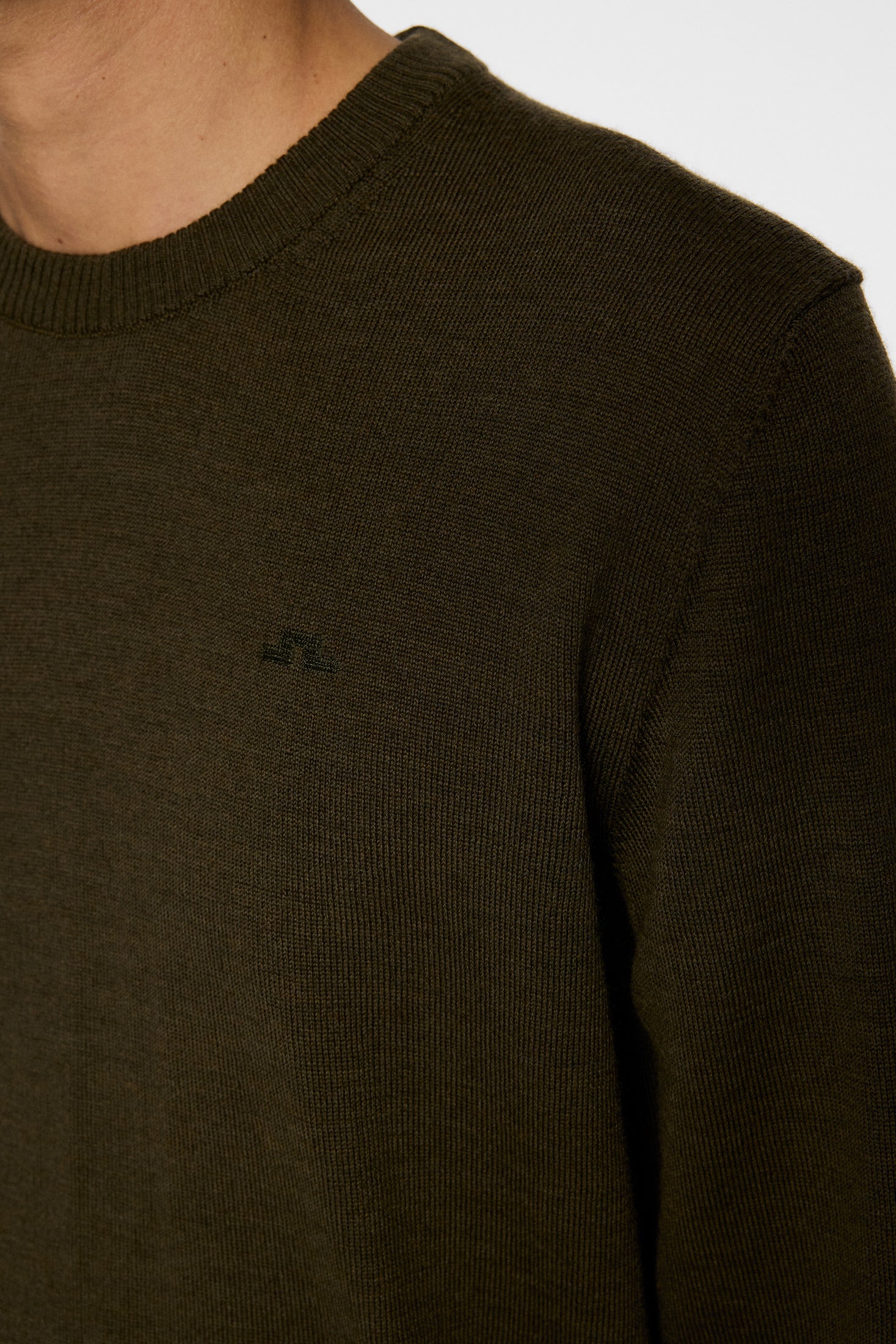 Keane Merino Crew Neck / Forest Green Melange - Image 6