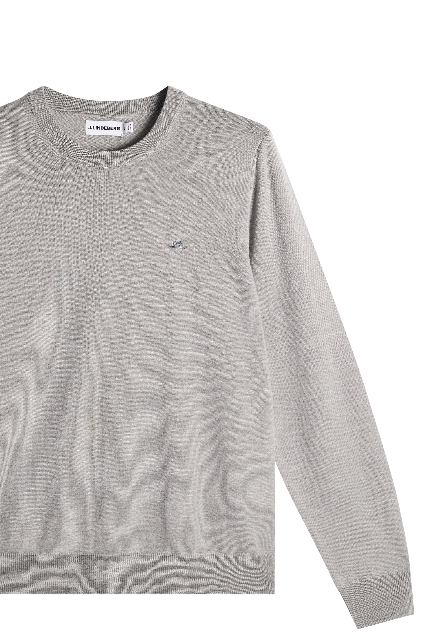 Keane Merino Crew Neck / Light Grey Melange - Image 6