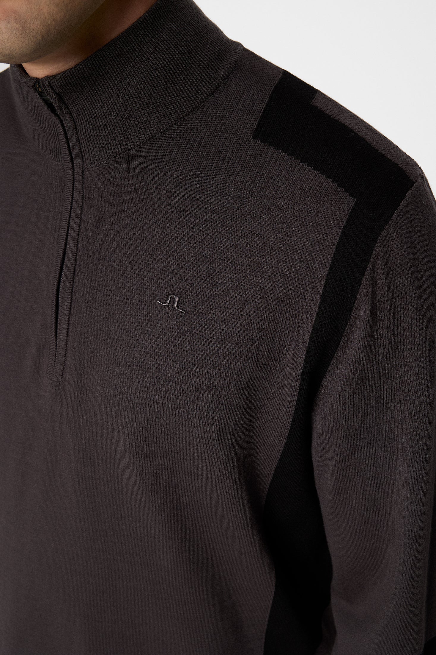 Kendrick Knitted Zip Sweater / Asphalt - Image 6