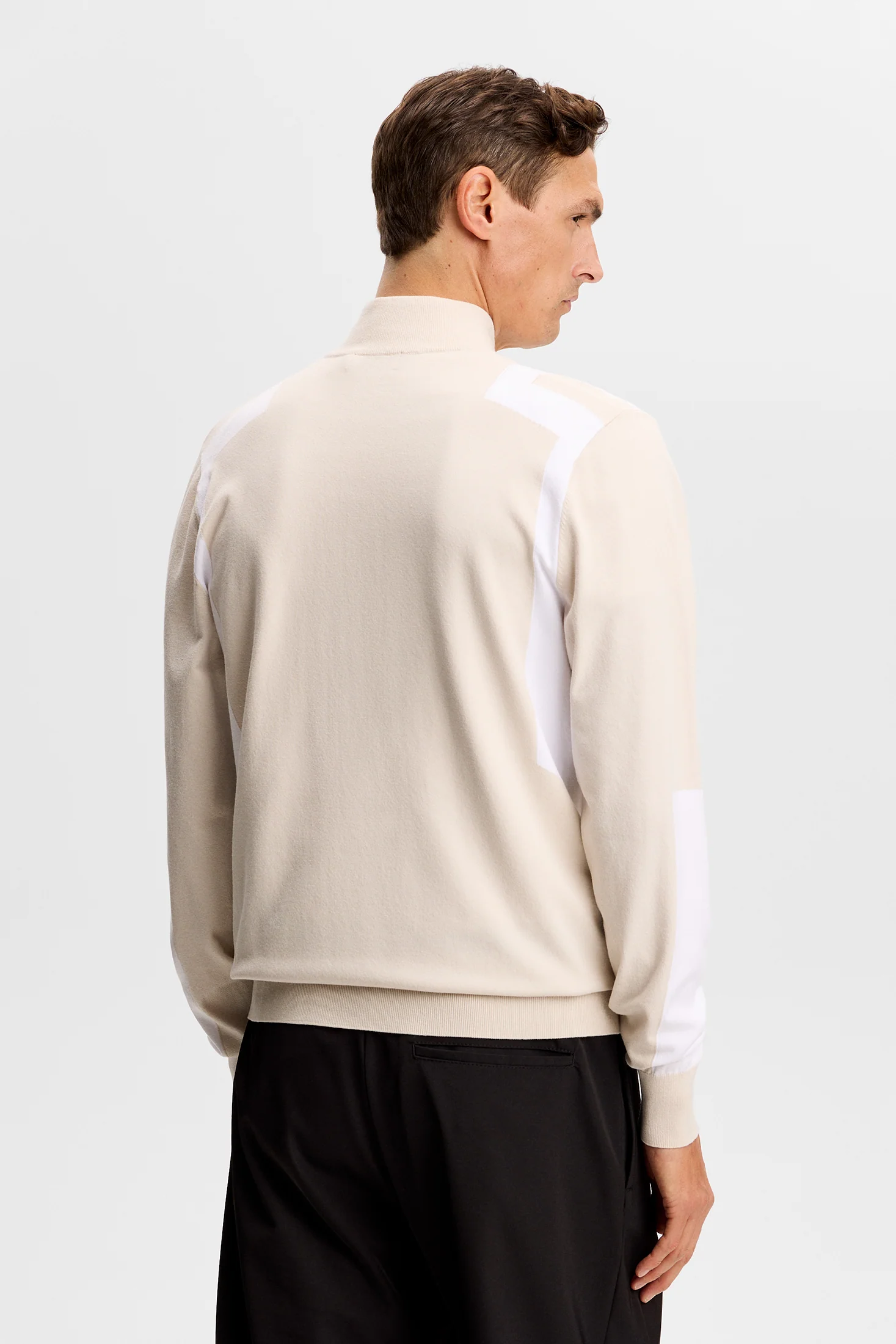 Kendrick Knitted Zip Sweater / Moonbeam - Image 3
