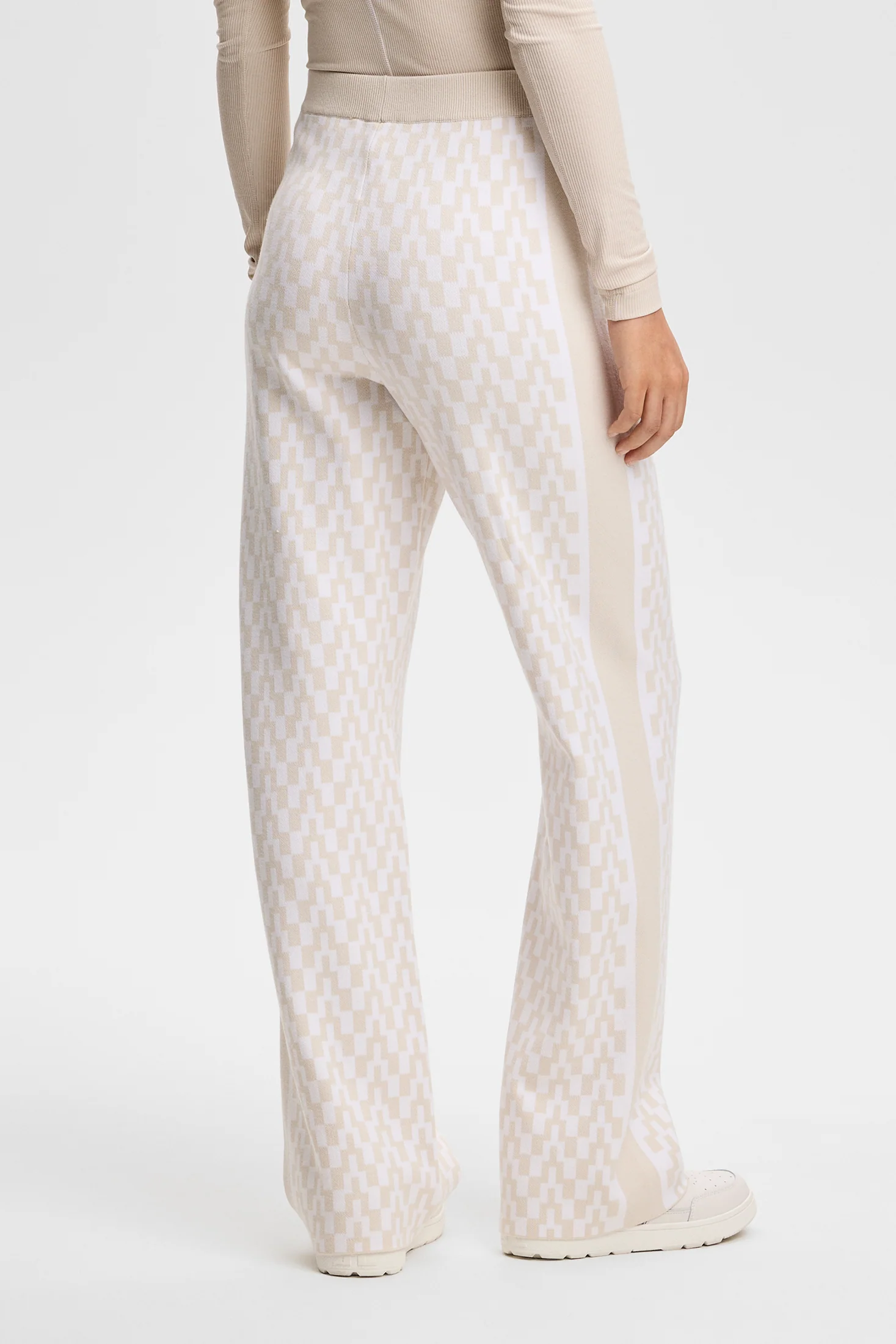 Kera Knitted Jacquard Pant / Bridge Stack Moonbeam M - Image 3