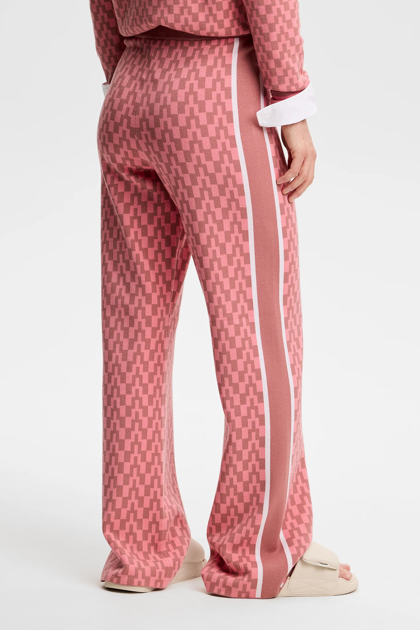 Kera Knitted Jacquard Pant / Bridge Stack Rose M - Image 3