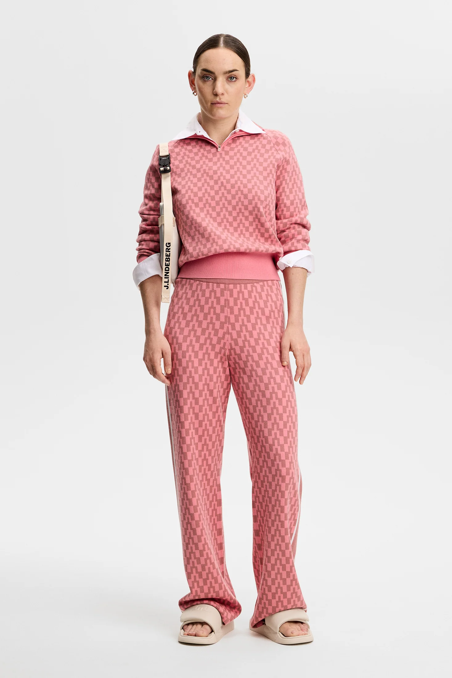 Kera Knitted Jacquard Pant / Bridge Stack Rose M - Image 4