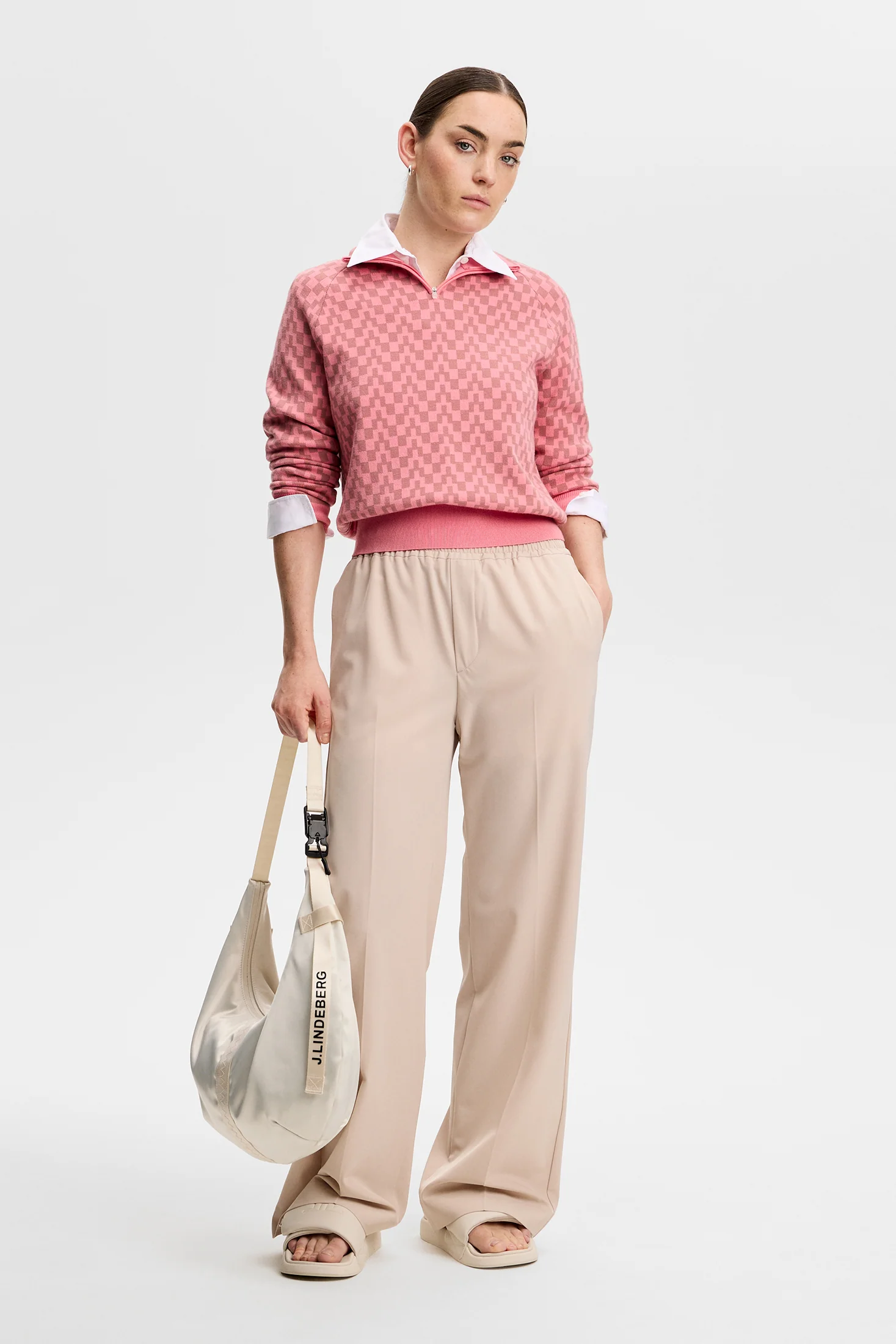 Kerla Knitted Zip Sweater / Bridge Stack Rose M - Image 4