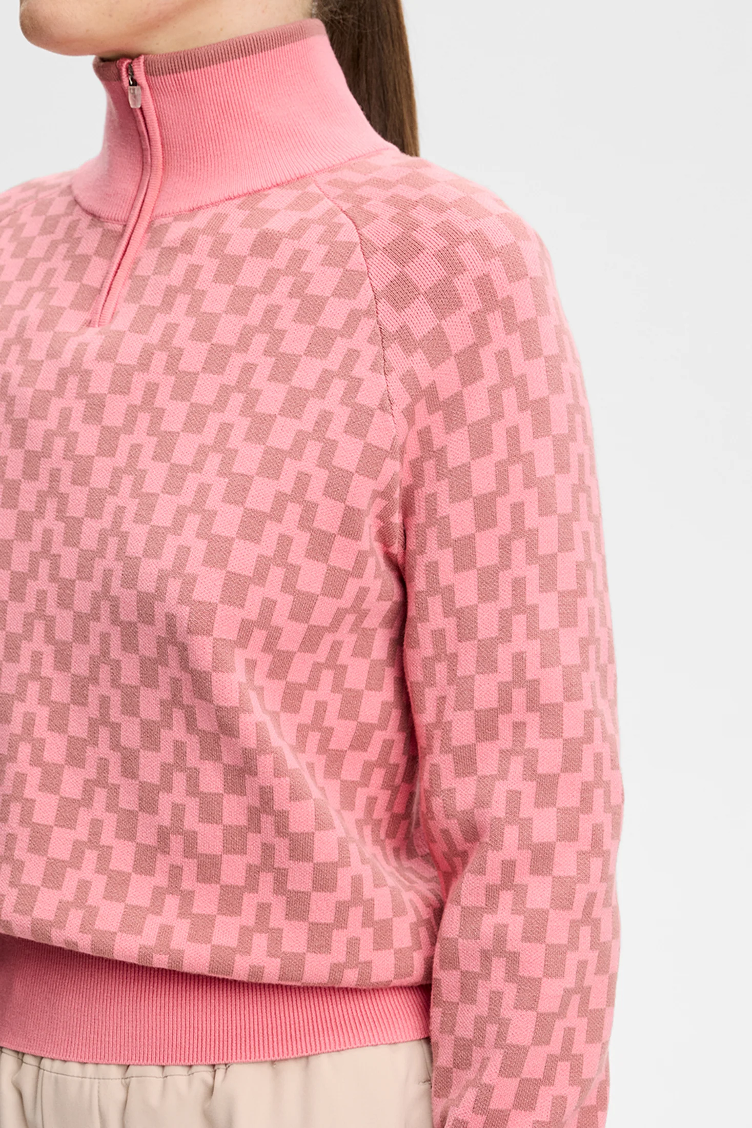 Kerla Knitted Zip Sweater / Bridge Stack Rose M - Image 5