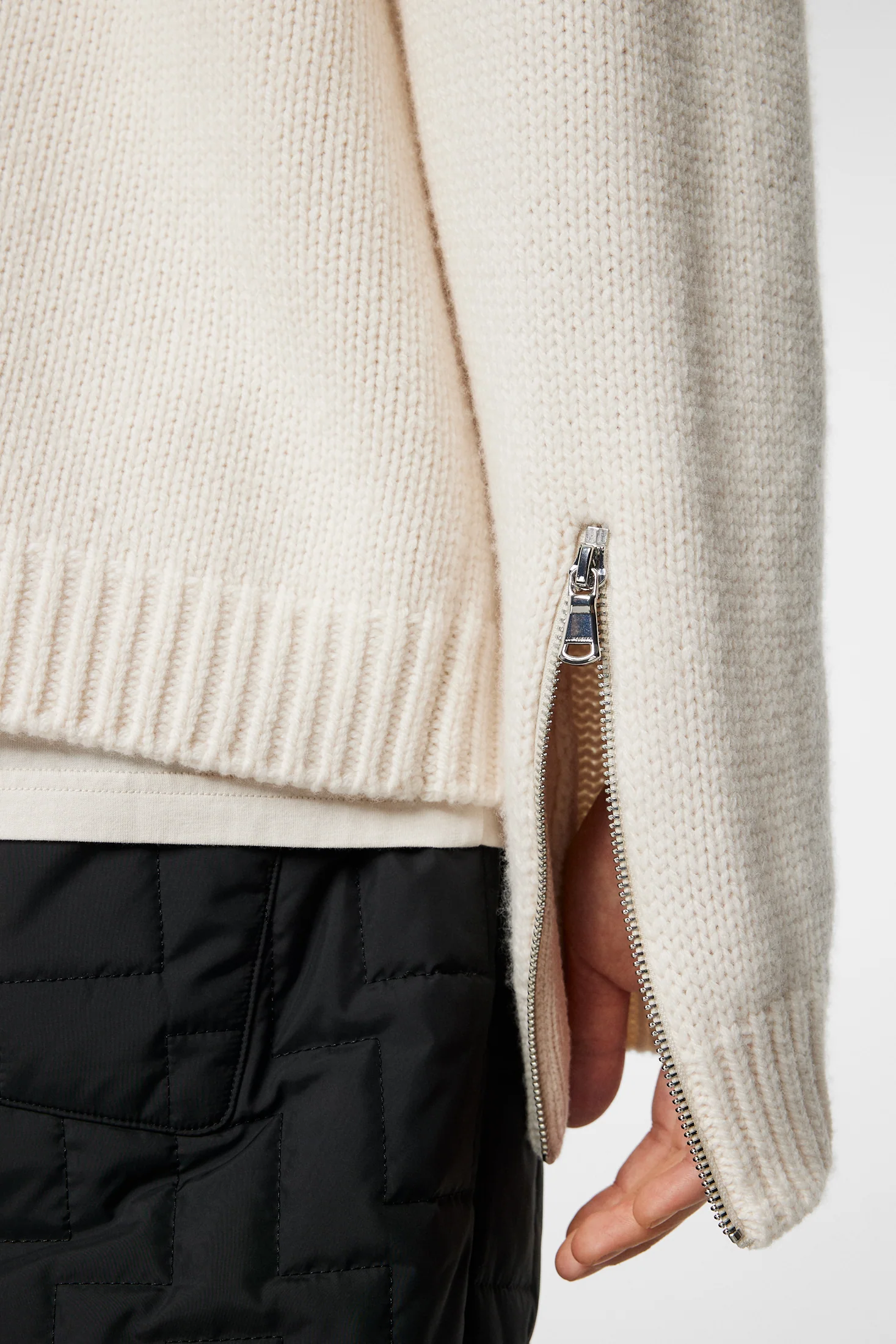 Kessler Biker Zip Knit / Moonbeam - Image 7