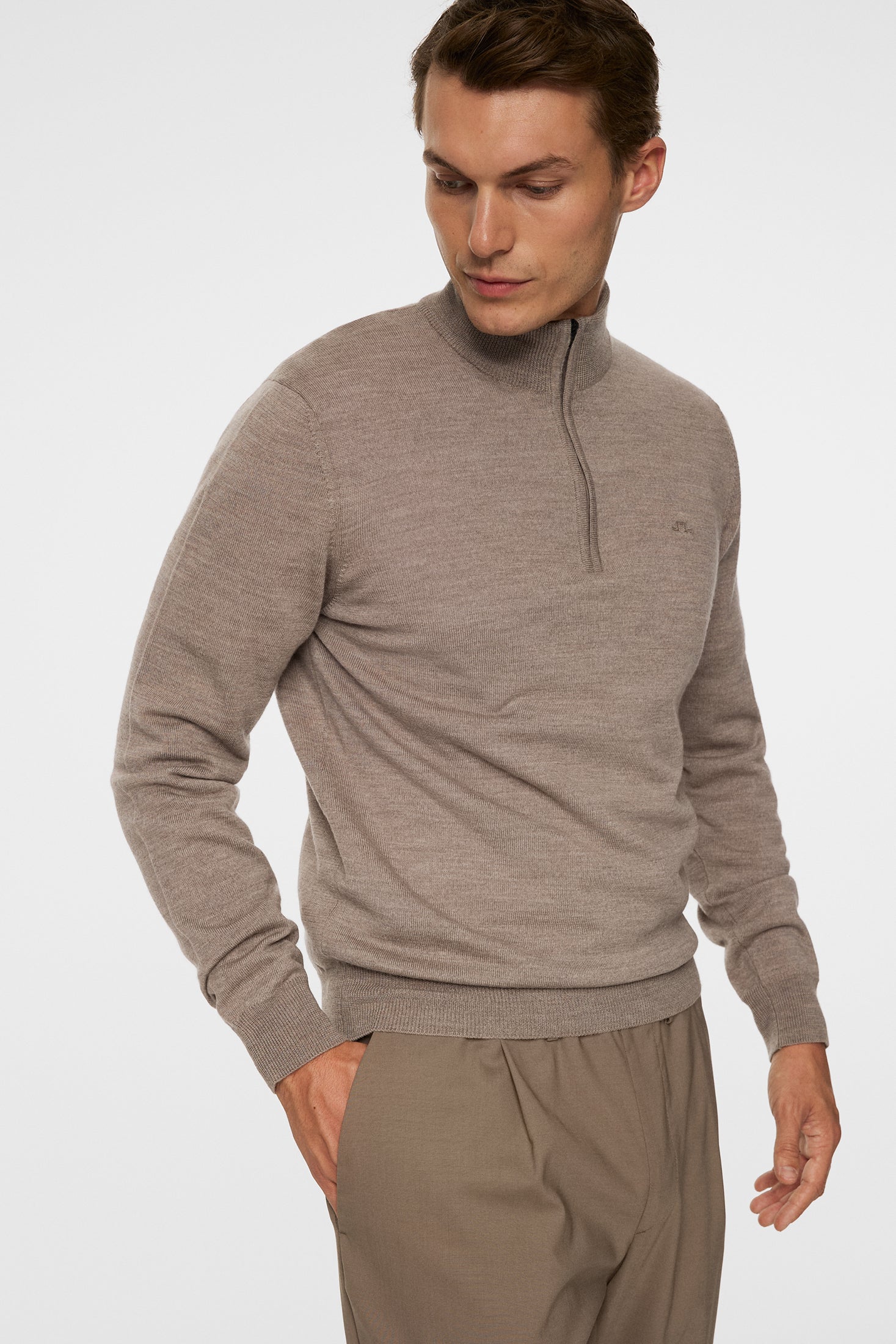 Kiyan Merino Quarter Zip / Brindle Melange - Image 5
