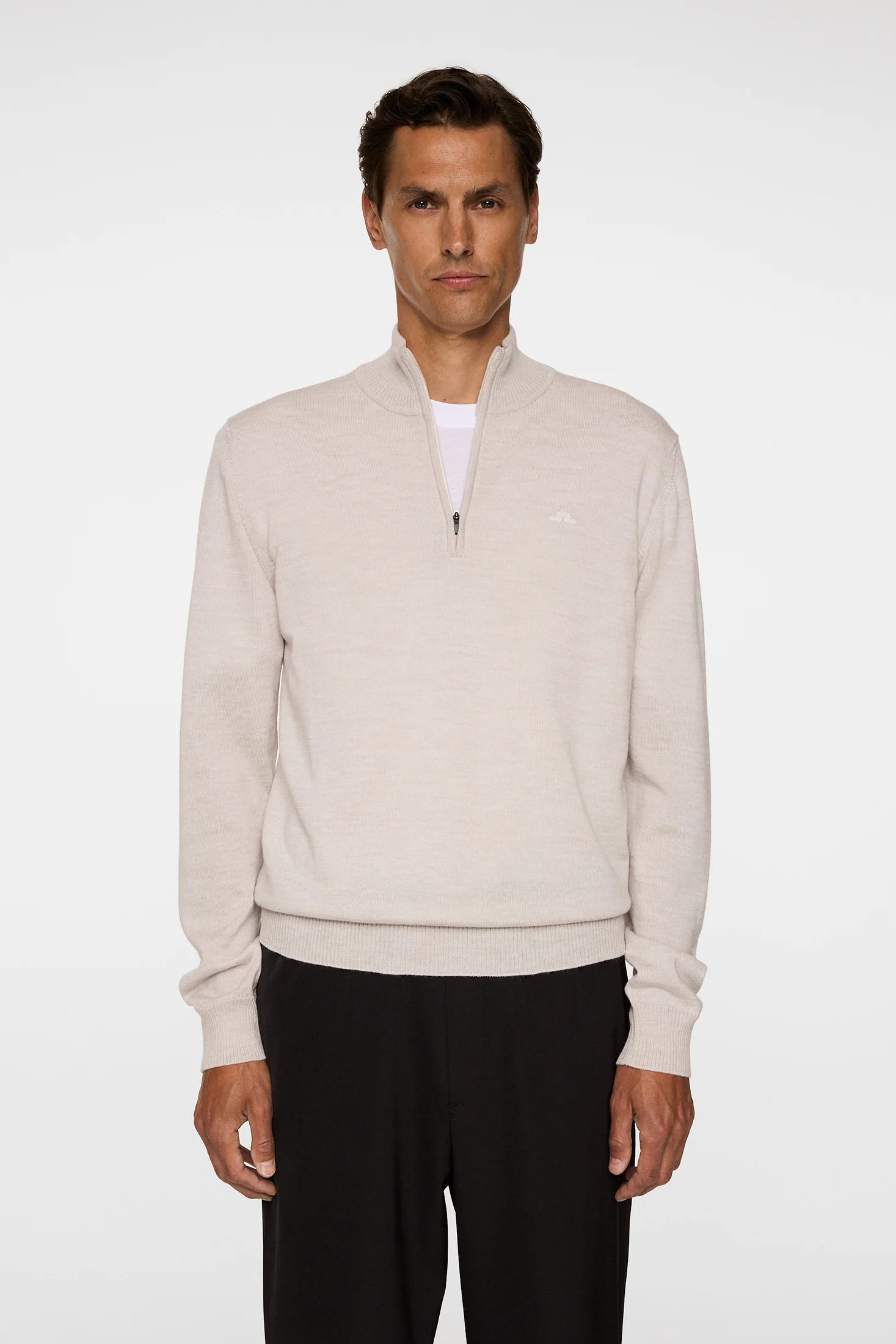 Kiyan Merino Quarter Zip / Moonbeam Melange - Image 2