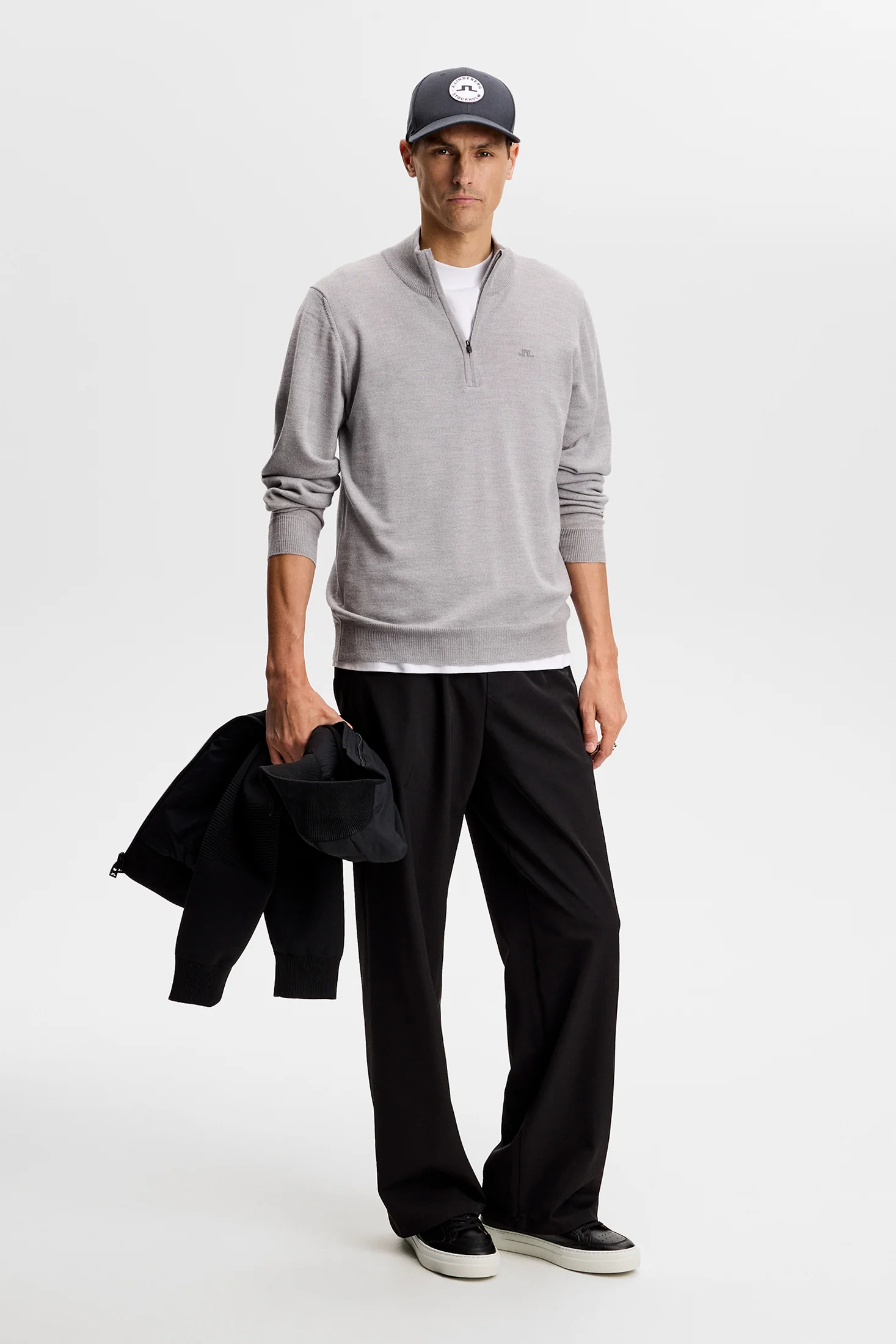 Kiyan Quarter Zip Sweater / Light Grey Melange - Image 4