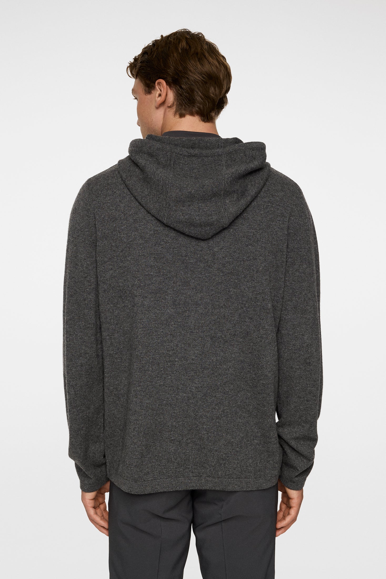 Kolton Cashmere Hoodie / Dark Grey Melange - Image 3