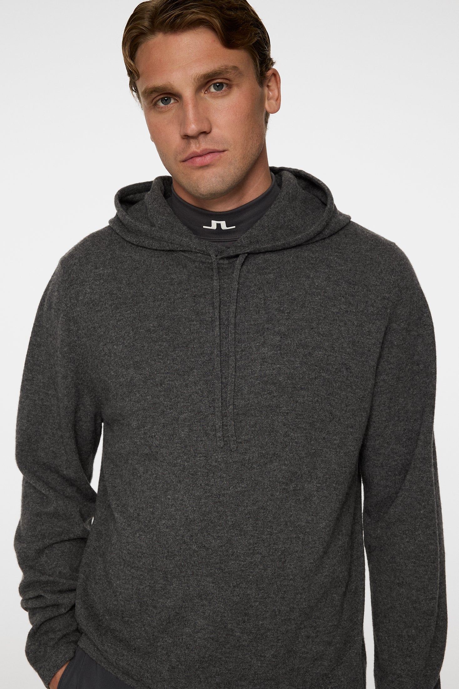 Kolton Cashmere Hoodie / Dark Grey Melange - Image 5