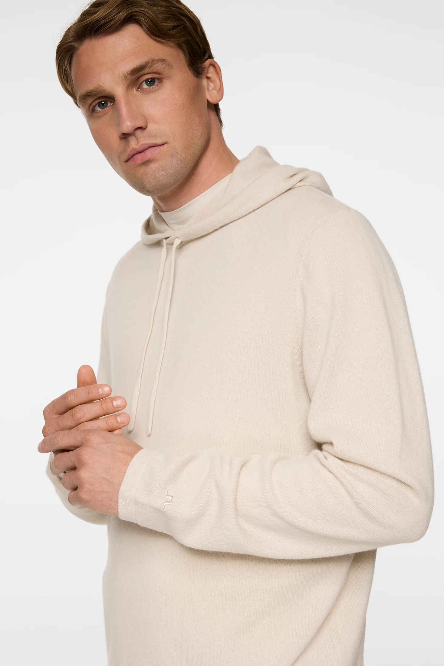 Kolton Cashmere Hoodie / Moonbeam - Image 5