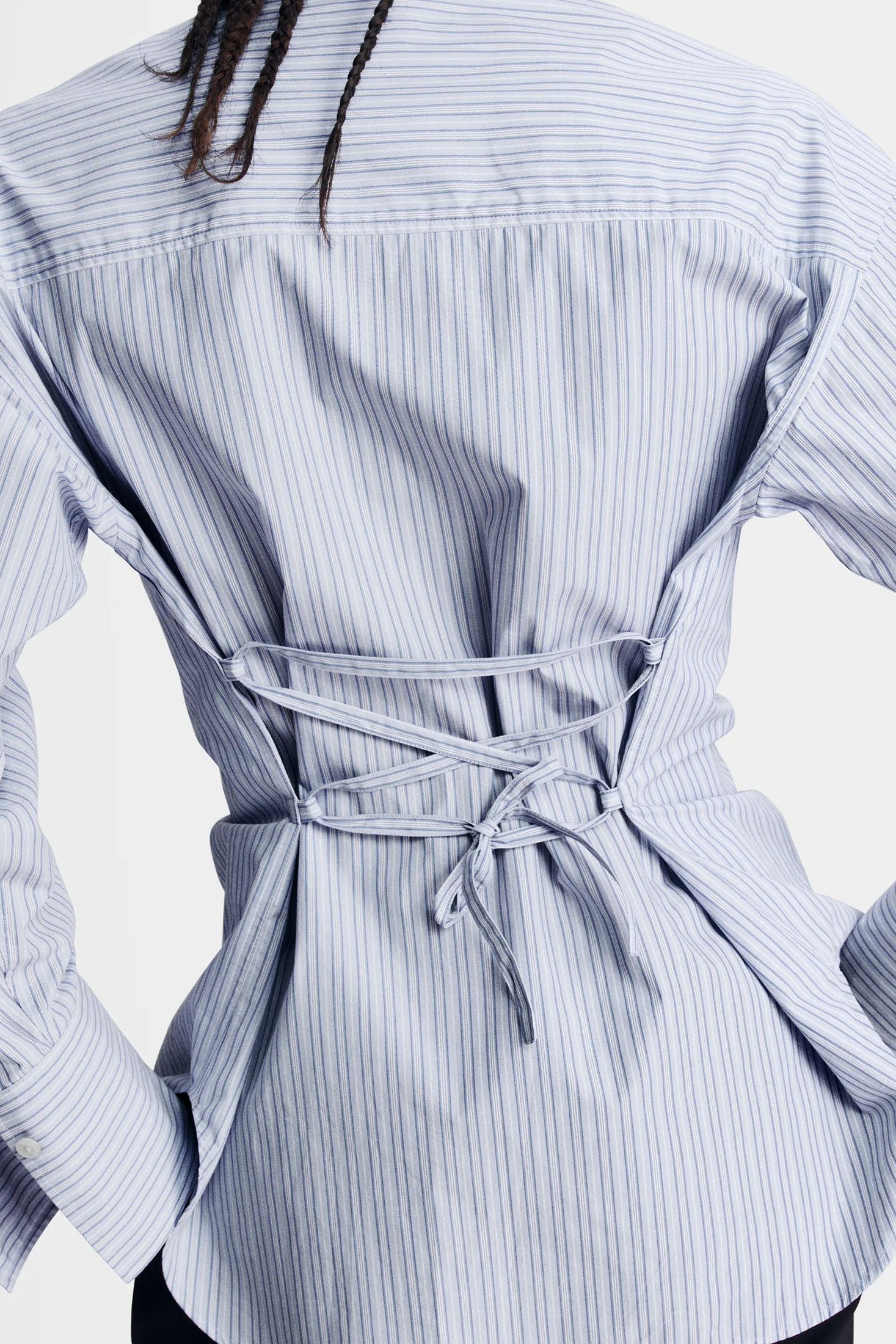 Kristina Cotton Stripe Shirt / Forget-Me-Not - Image 6