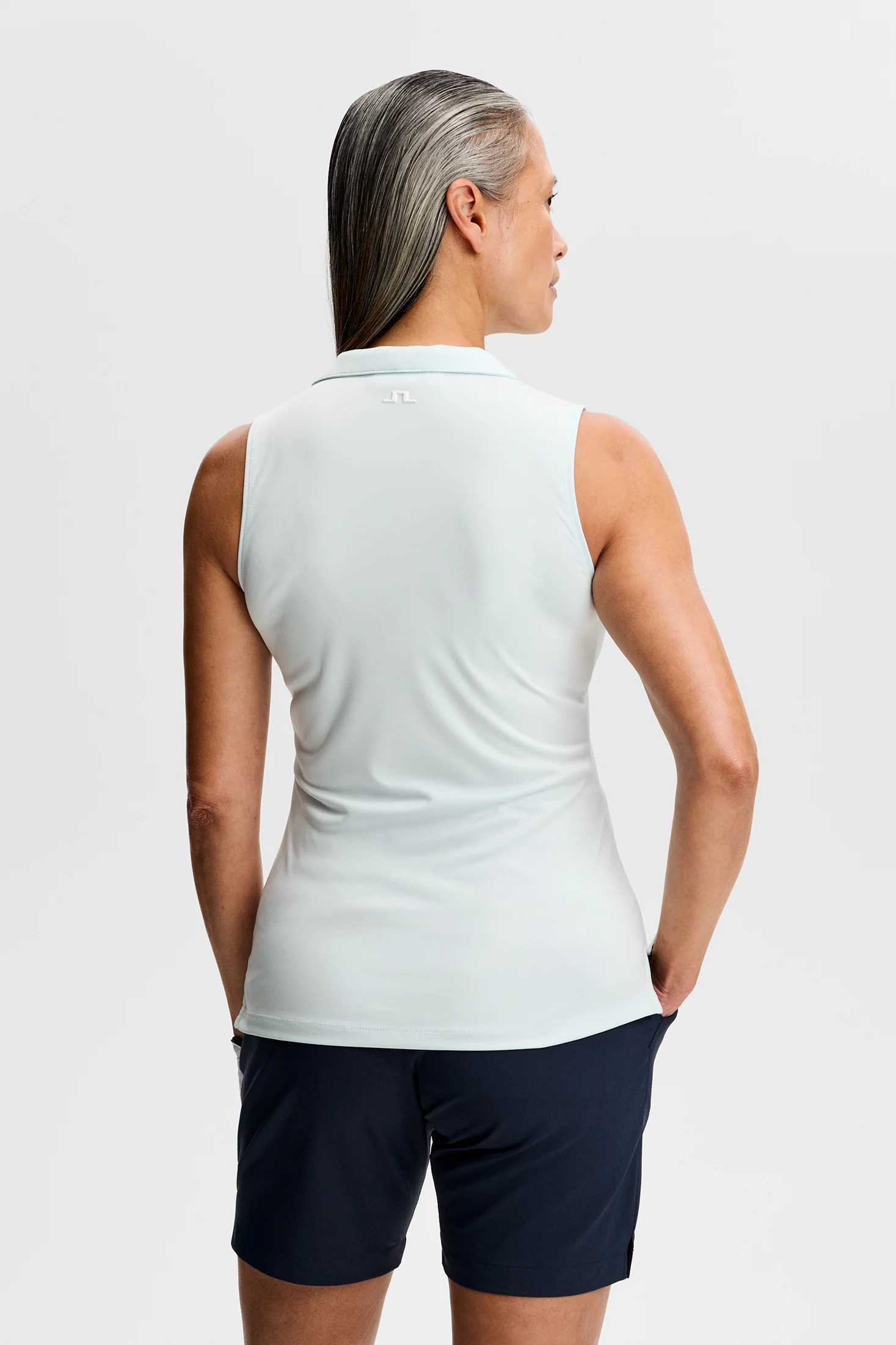 Leah Sleeveless Polo / Sky Light - Image 3