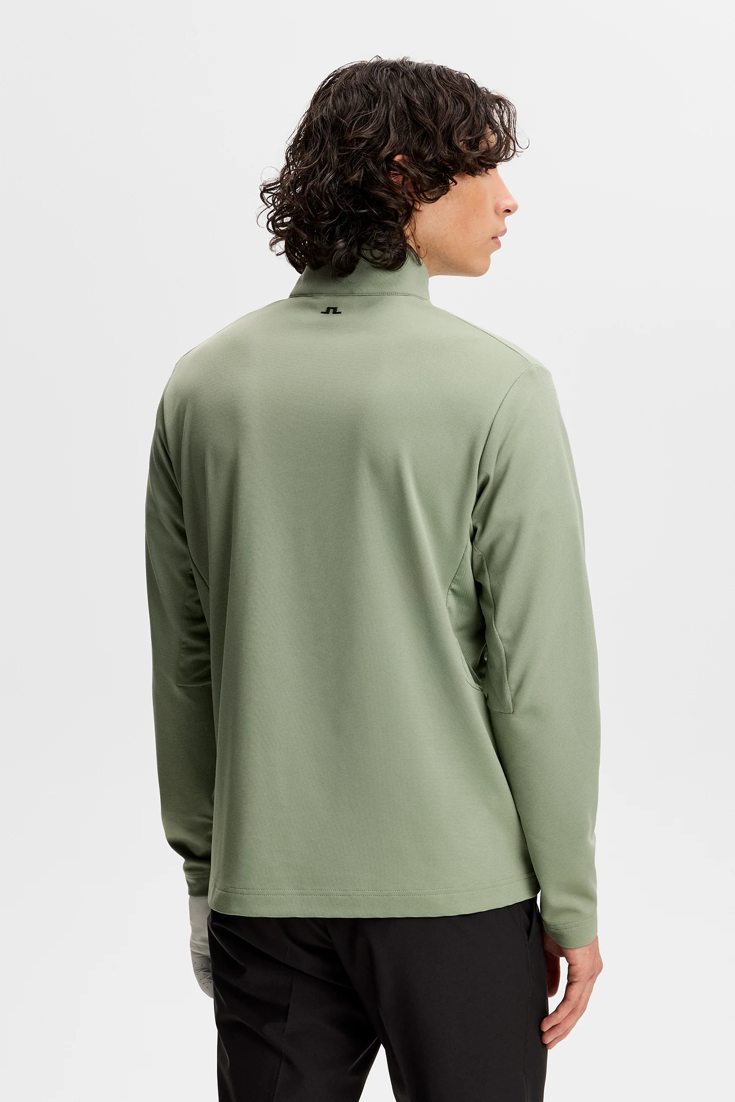Leon Quarter Zip Mid Layer / Hedge Green - Image 3