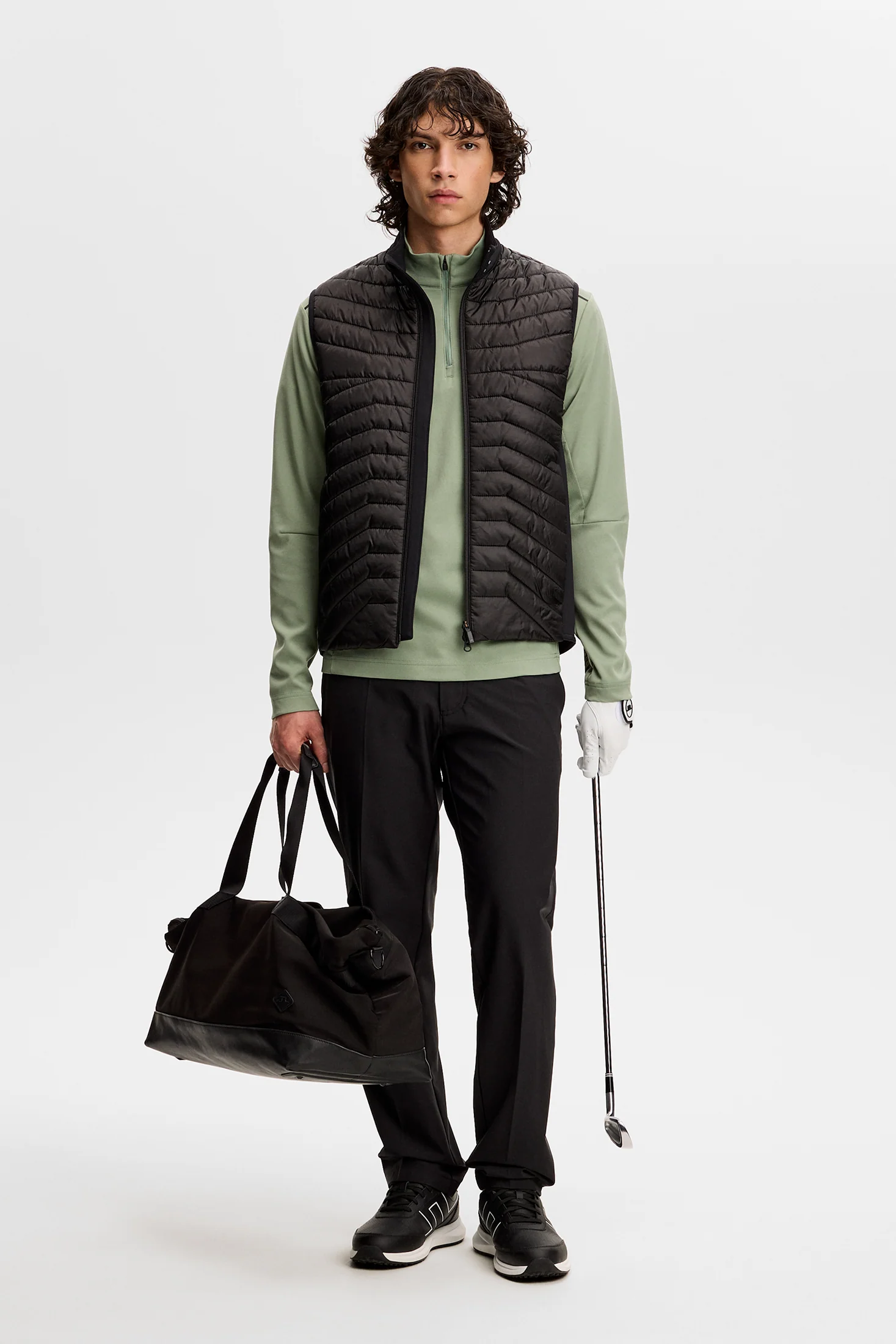 Leon Quarter Zip Mid Layer / Hedge Green - Image 4