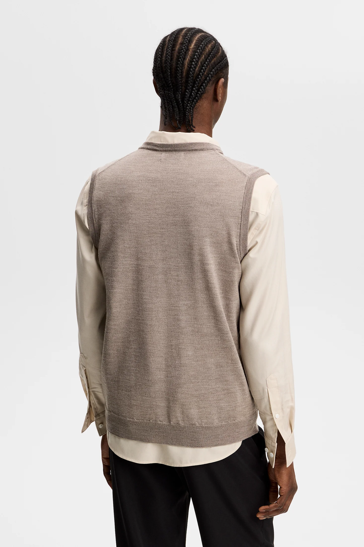 Liam Knitted Vest / Brindle Melange - Image 3
