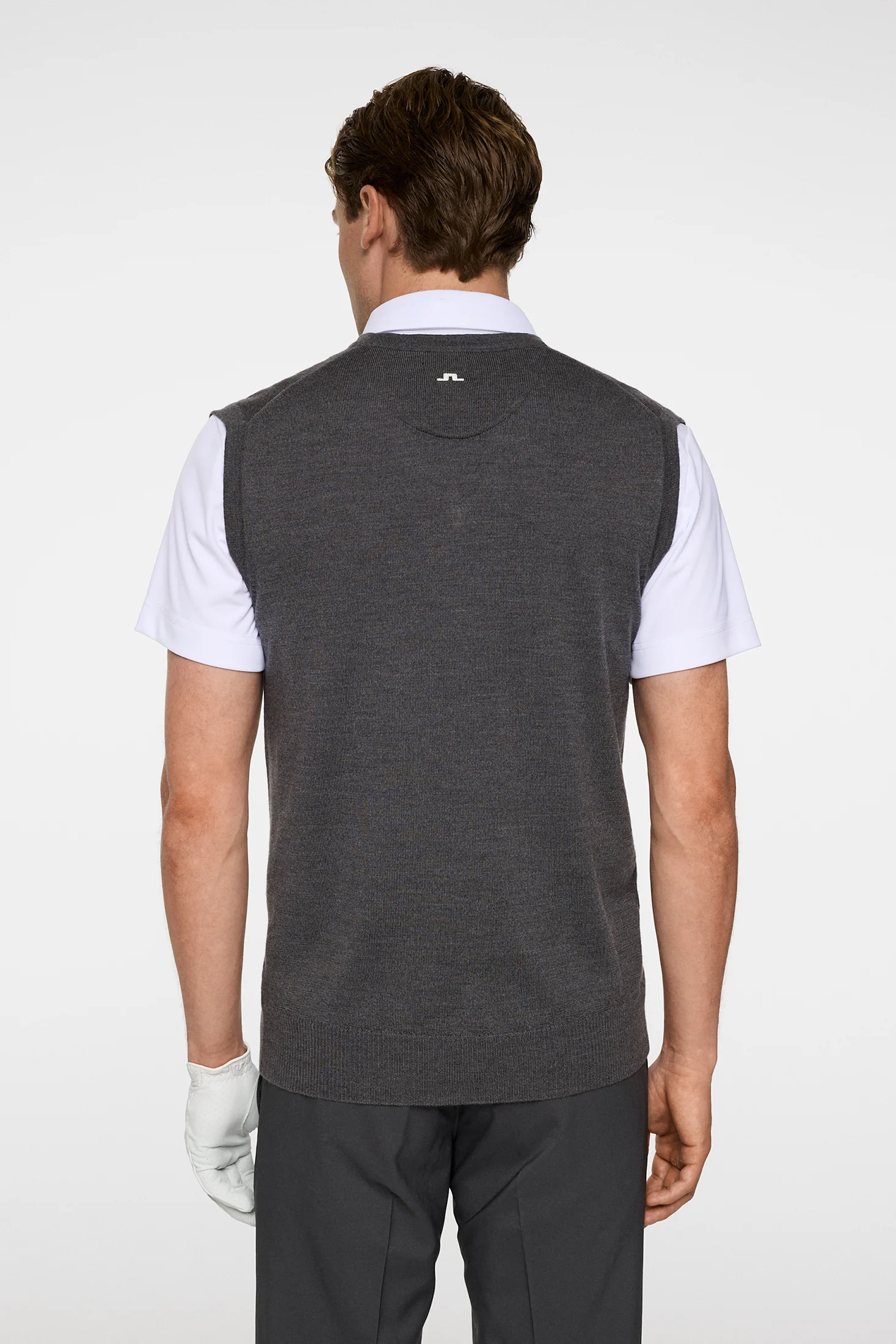Liam Knitted Vest / Dark Grey Melange - Image 3