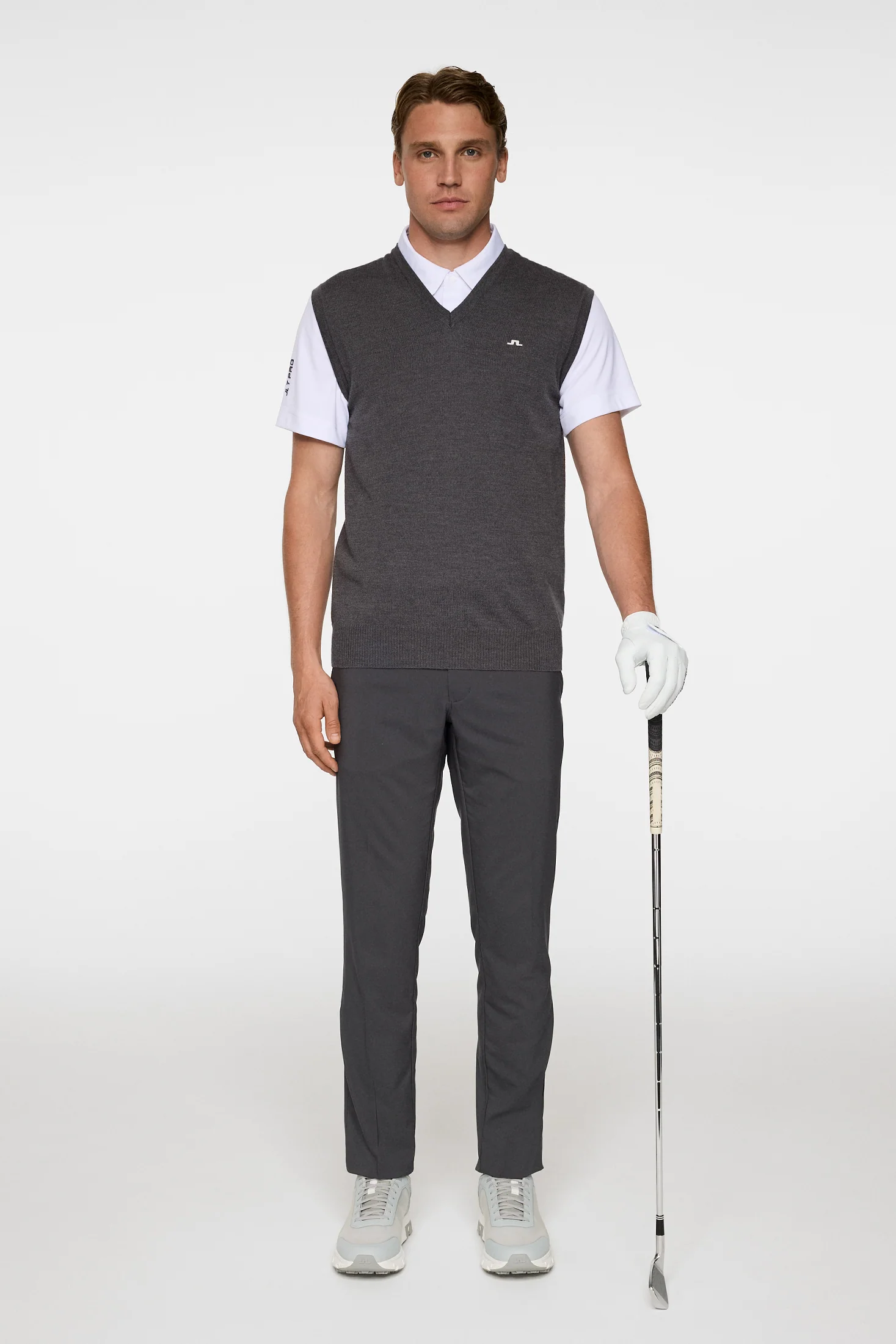 Liam Knitted Vest / Dark Grey Melange - Image 4
