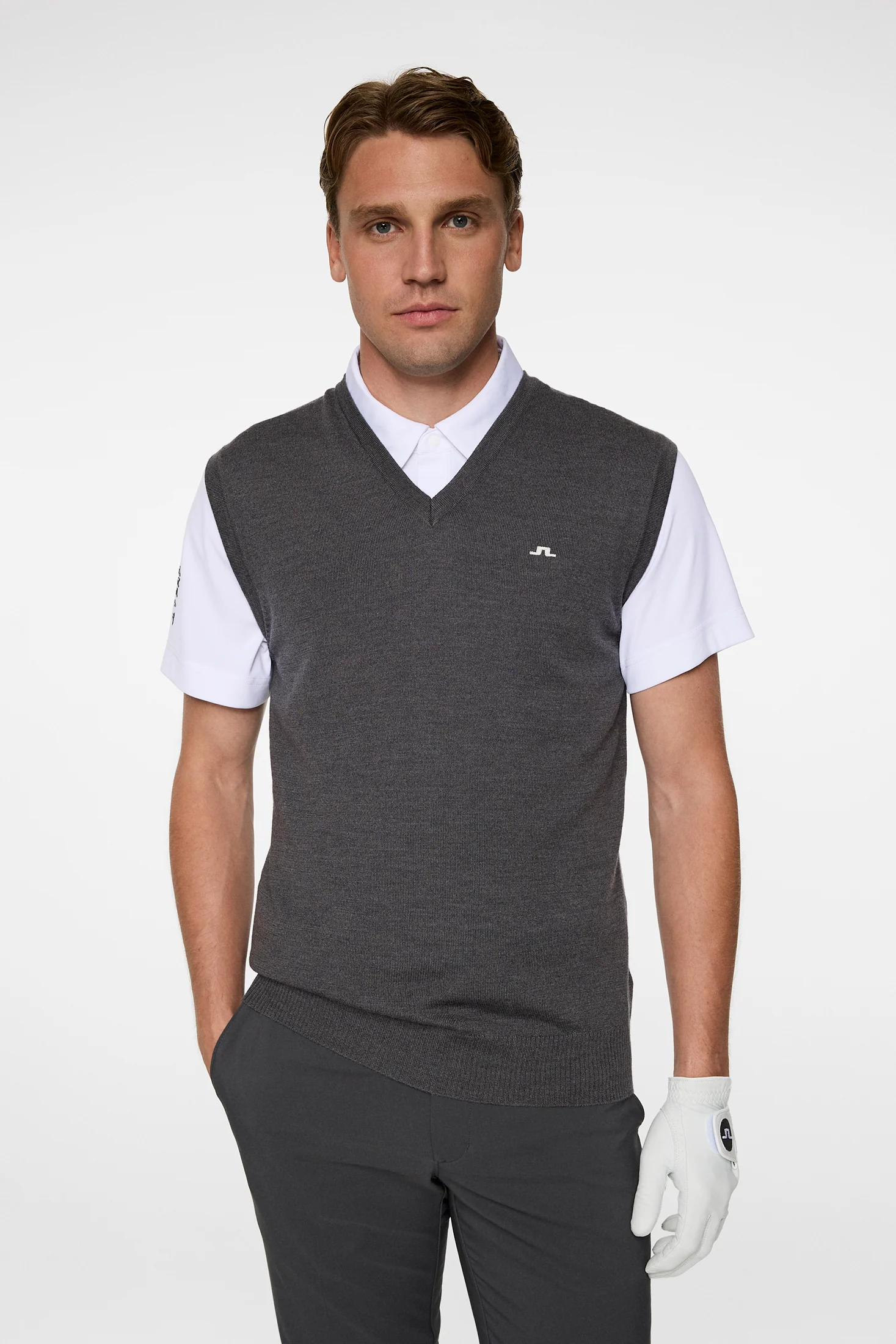 Liam Knitted Vest / Dark Grey Melange - Image 5