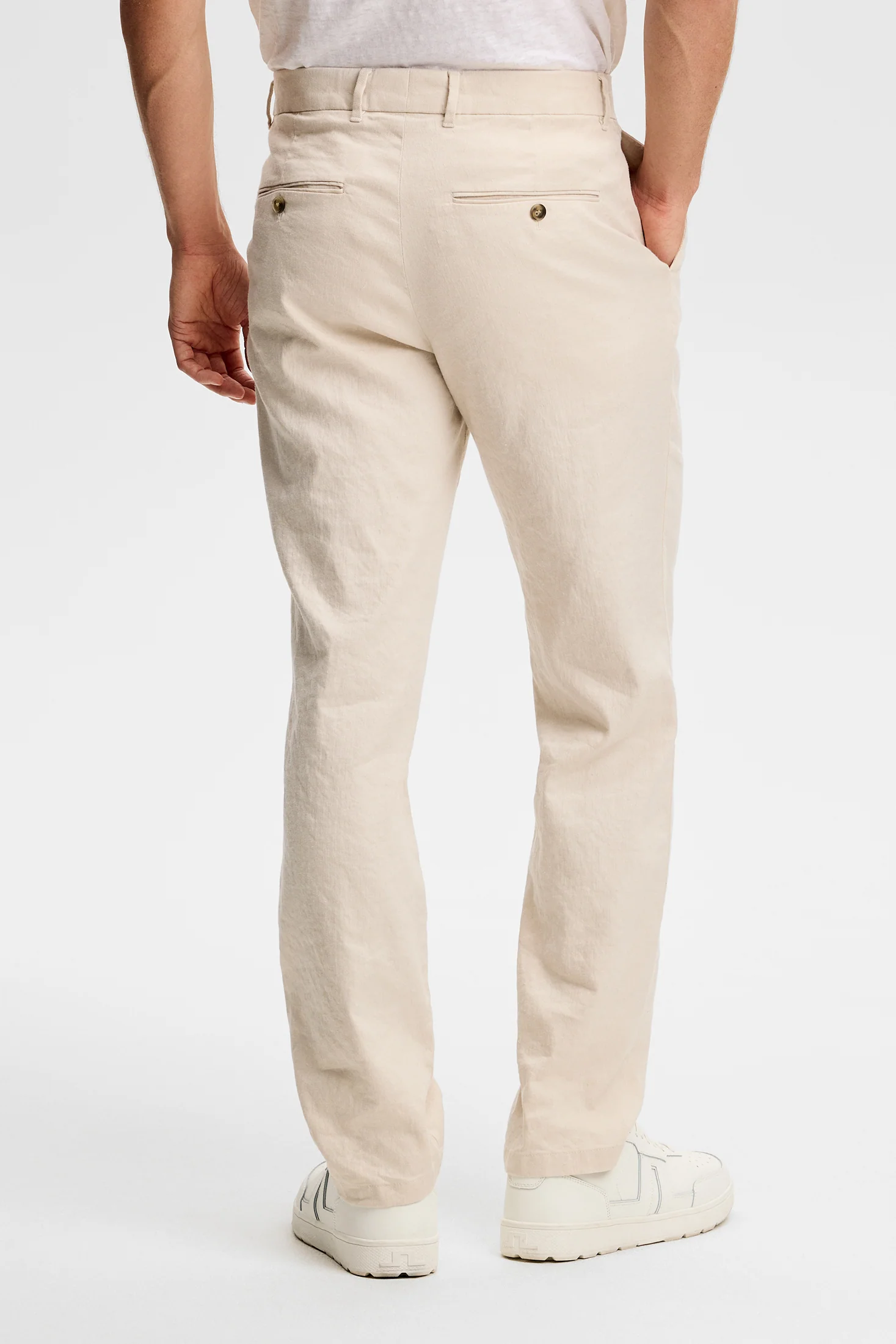 Logan Stretch Linen Pants / Moonbeam - Image 3